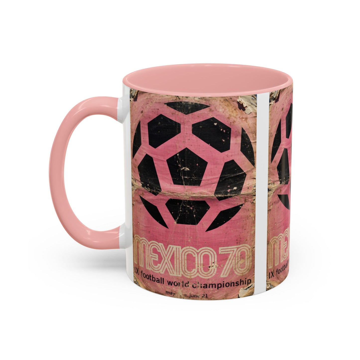 Mexico 70 World Cup Poster Pink Coffee Mug (11, 15oz)