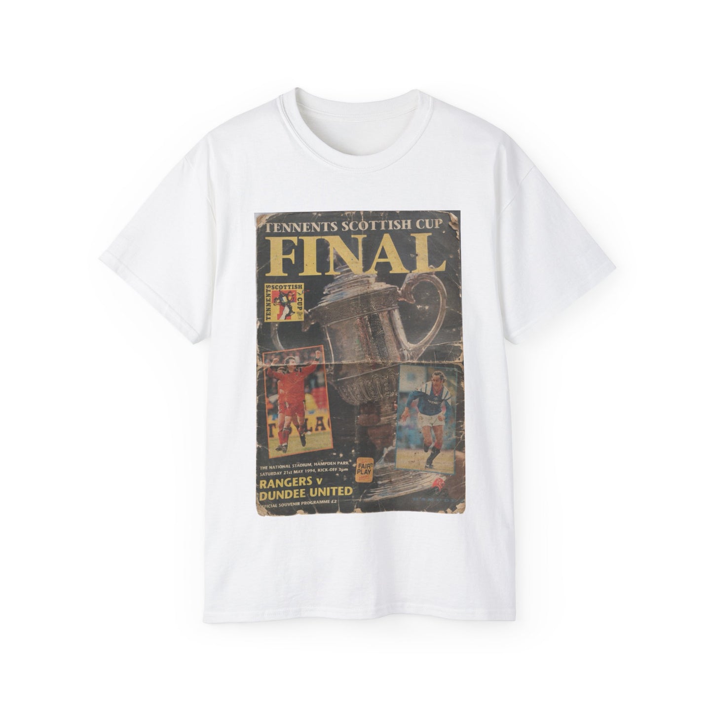 1994 Scottish Challenge Cup Final Dundee United Rangers Programme Poster Unisex Ultra Cotton Tee