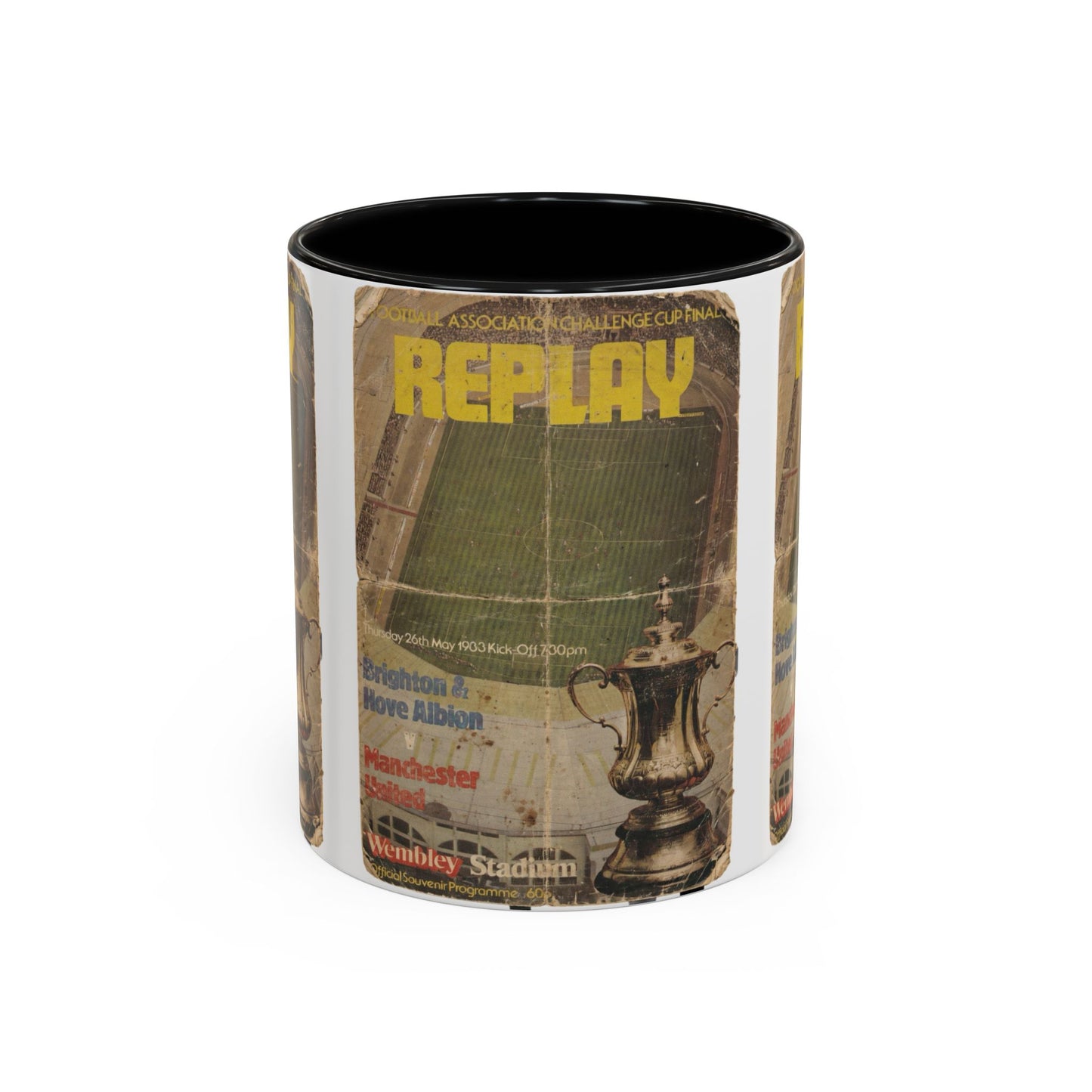 1983 FA Cup Final Replay Manchester United Brighton Programme Poster Accent Coffee Mug (11, 15oz)
