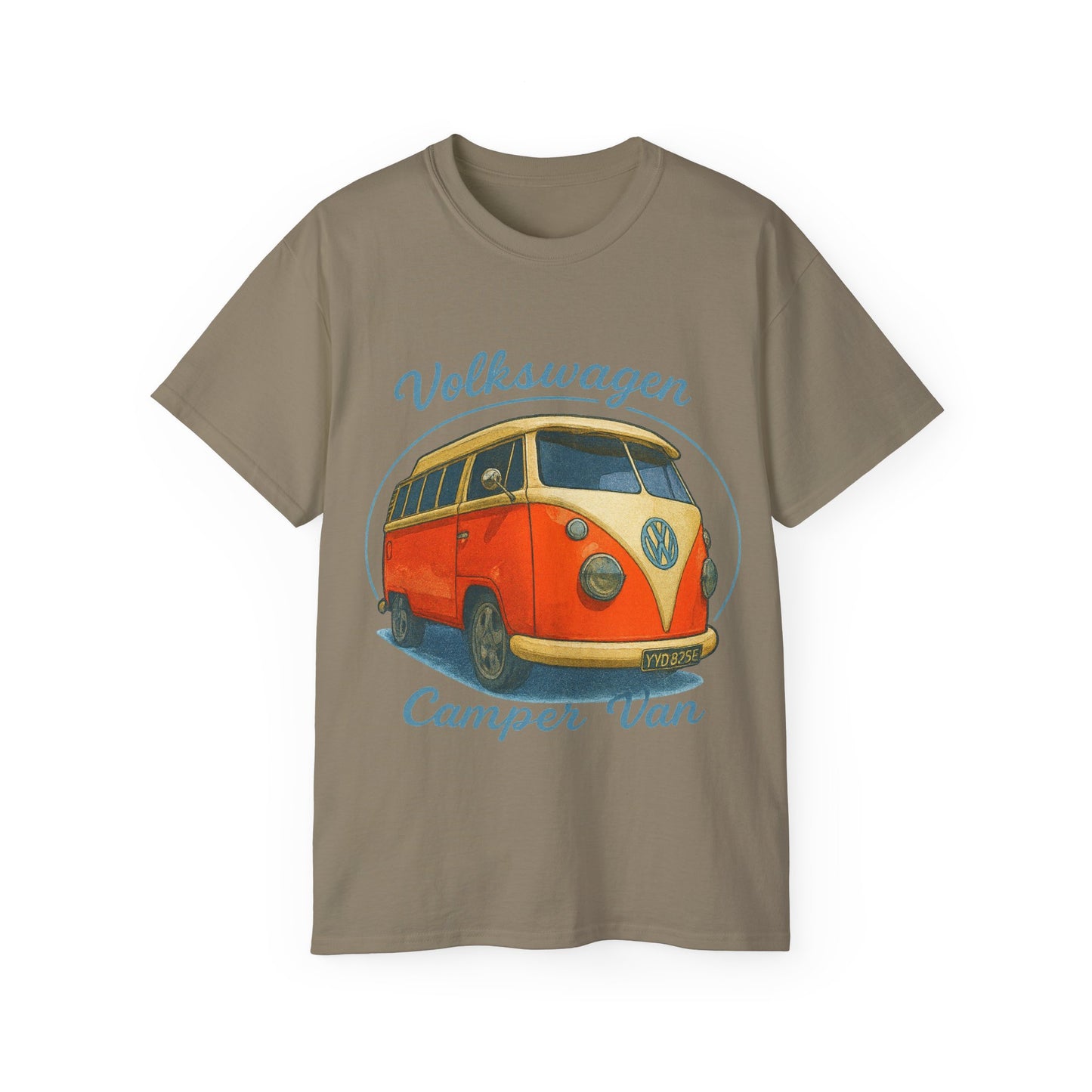 Retro Volkswagen Camper Van 3/4 Orange