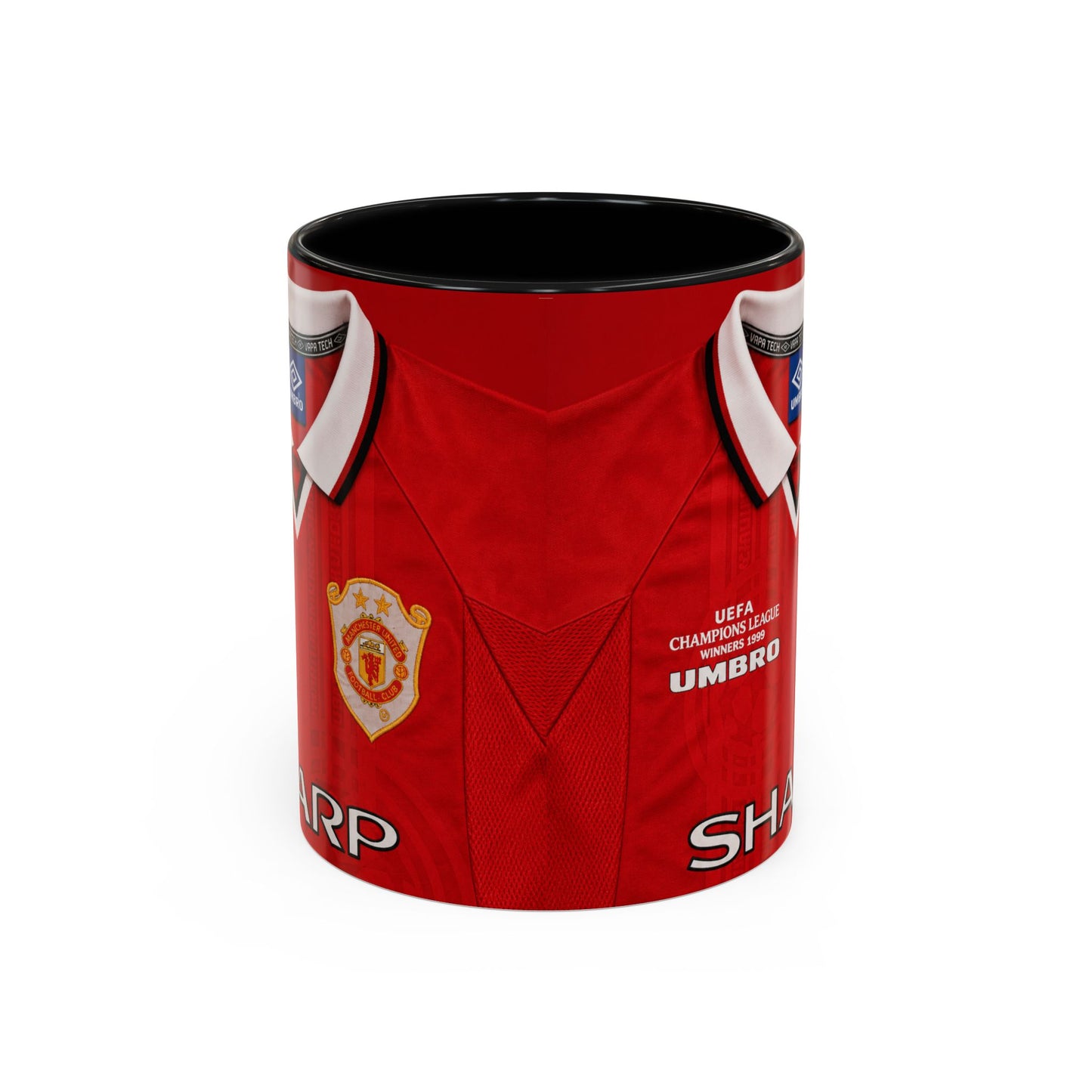 Manchester United European Shirt 1997-2000 Accent Coffee Mug (11, 15oz)