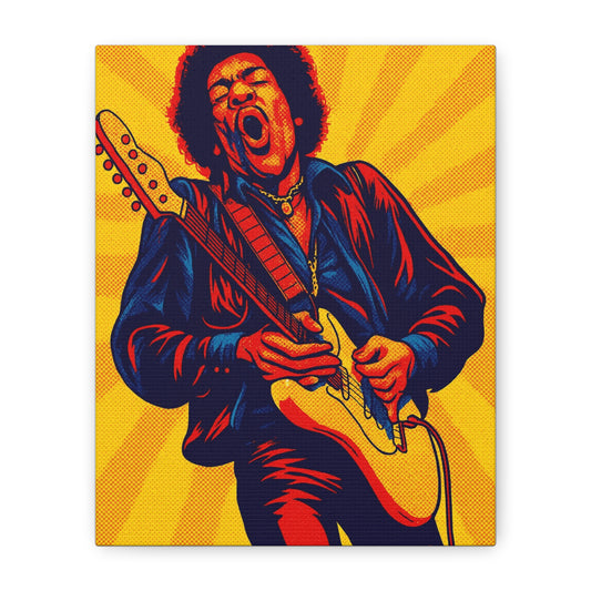 Jimi Hendrix Guitar Pop Art Canvas