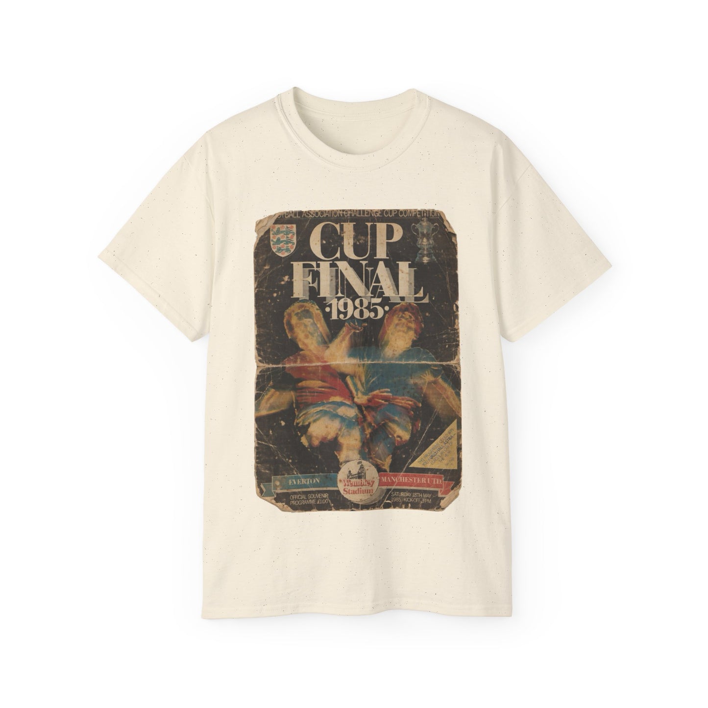 1985 FA Cup Final Manchester United Everton Programme Poster Unisex Ultra Cotton Tee