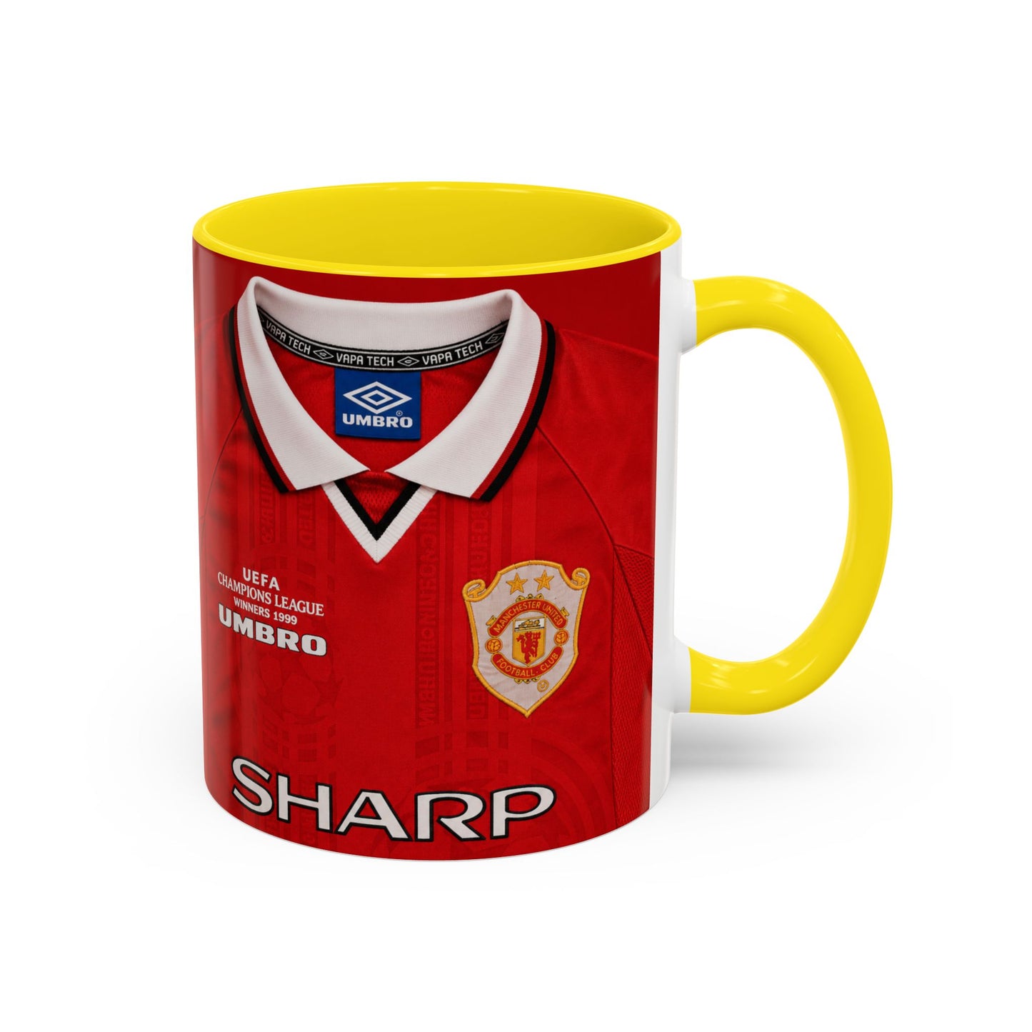 Manchester United European Shirt 1997-2000 Accent Coffee Mug (11, 15oz)