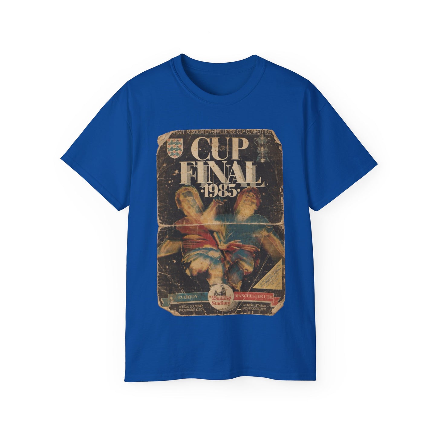 1985 FA Cup Final Manchester United Everton Programme Poster Unisex Ultra Cotton Tee