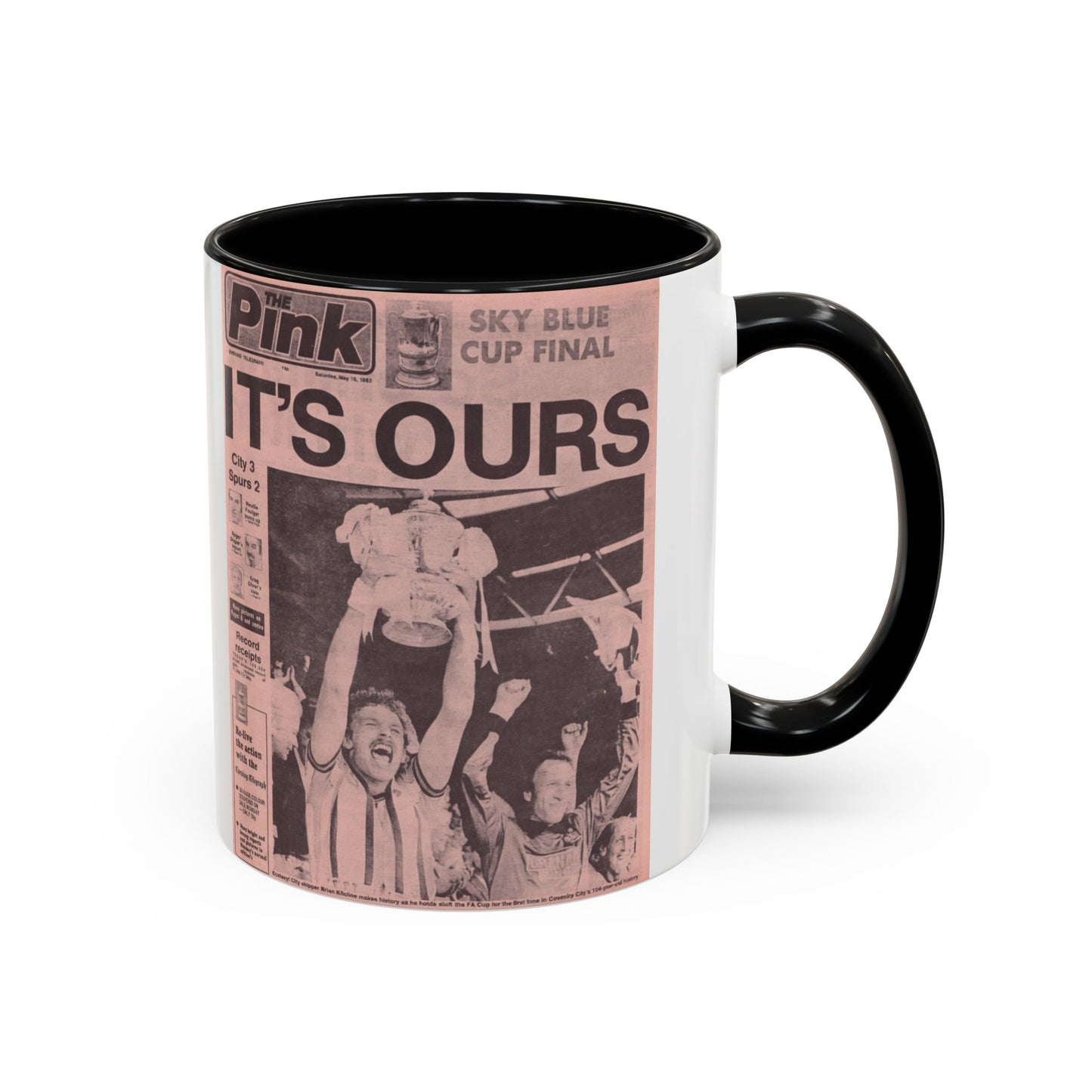 Coventry City Newspaper The Pink FA Cup Final 1987 Accent Coffee Mug (11, 15oz)