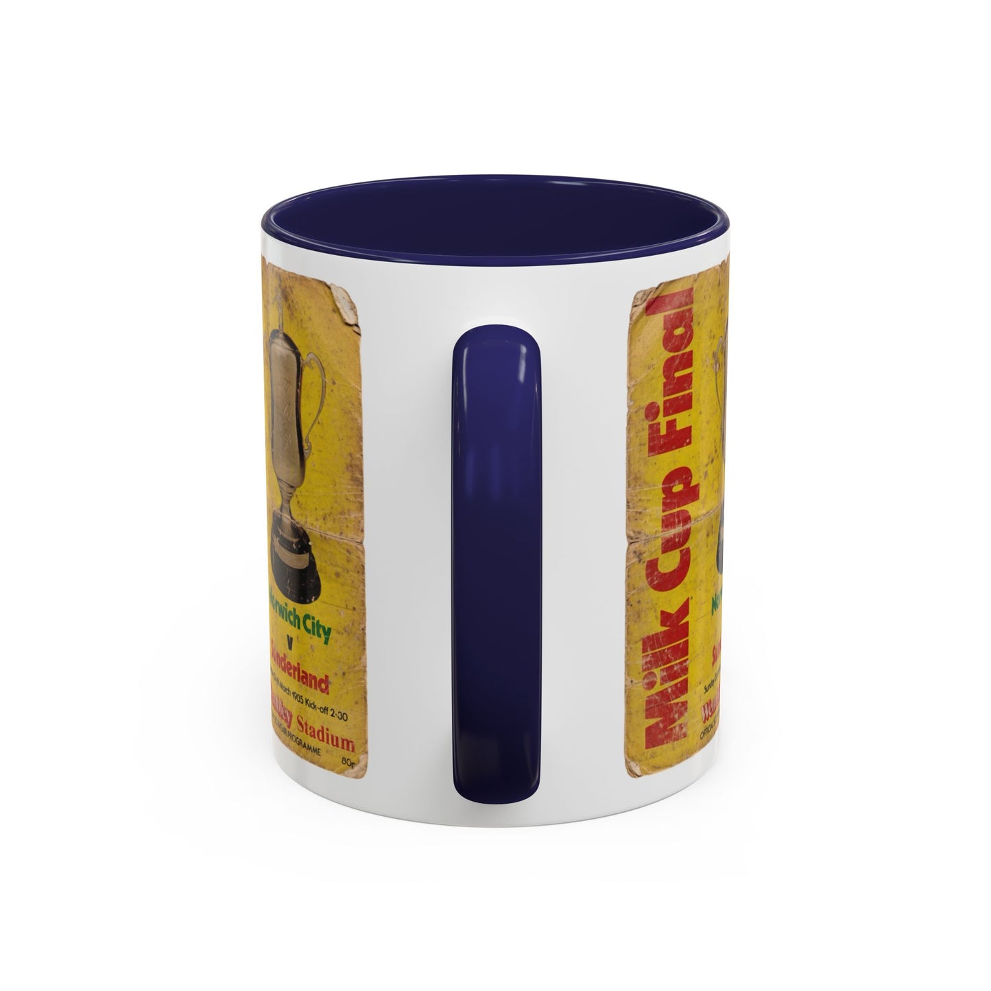 1985 Milk Cup Final Norwich City Sunderland Programme Poster Accent Coffee Mug (11, 15oz)