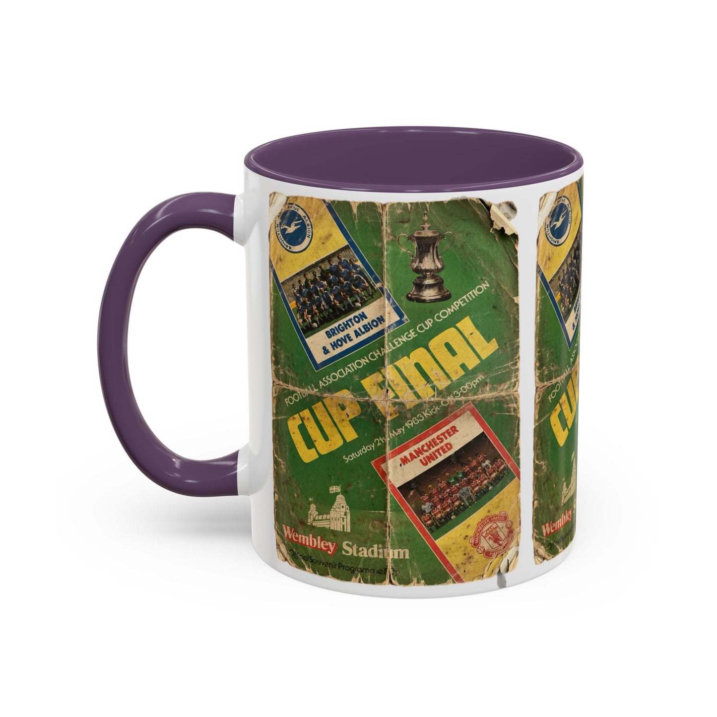 1983 FA Cup Final Manchester United Brighton Programme Poster Accent Coffee Mug (11, 15oz)
