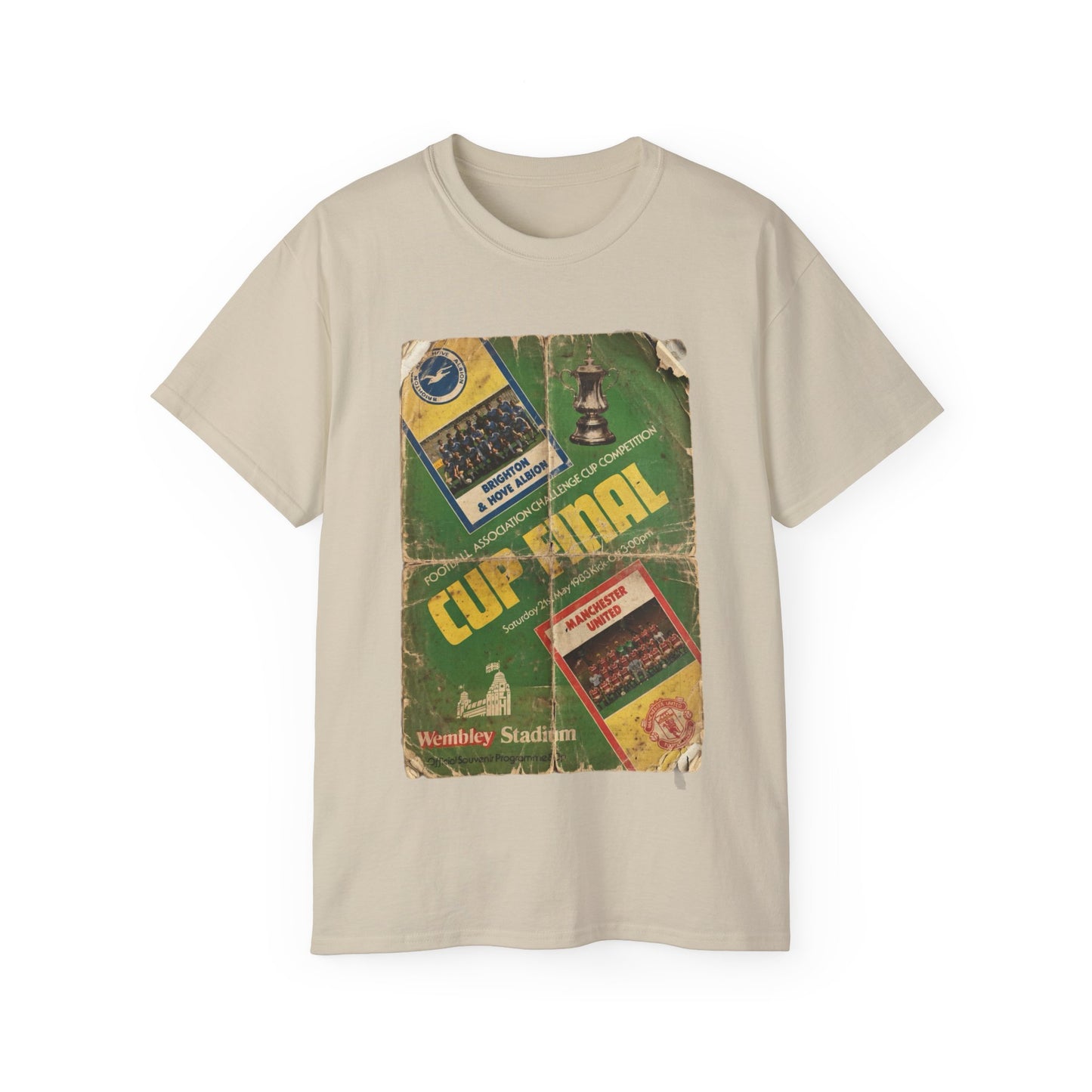 1983 FA Cup Final Manchester United Brighton Programme Poster Unisex Ultra Cotton Tee