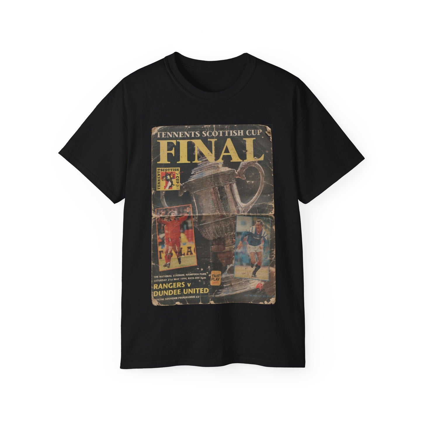 1994 Scottish Challenge Cup Final Dundee United Rangers Programme Poster Unisex Ultra Cotton Tee