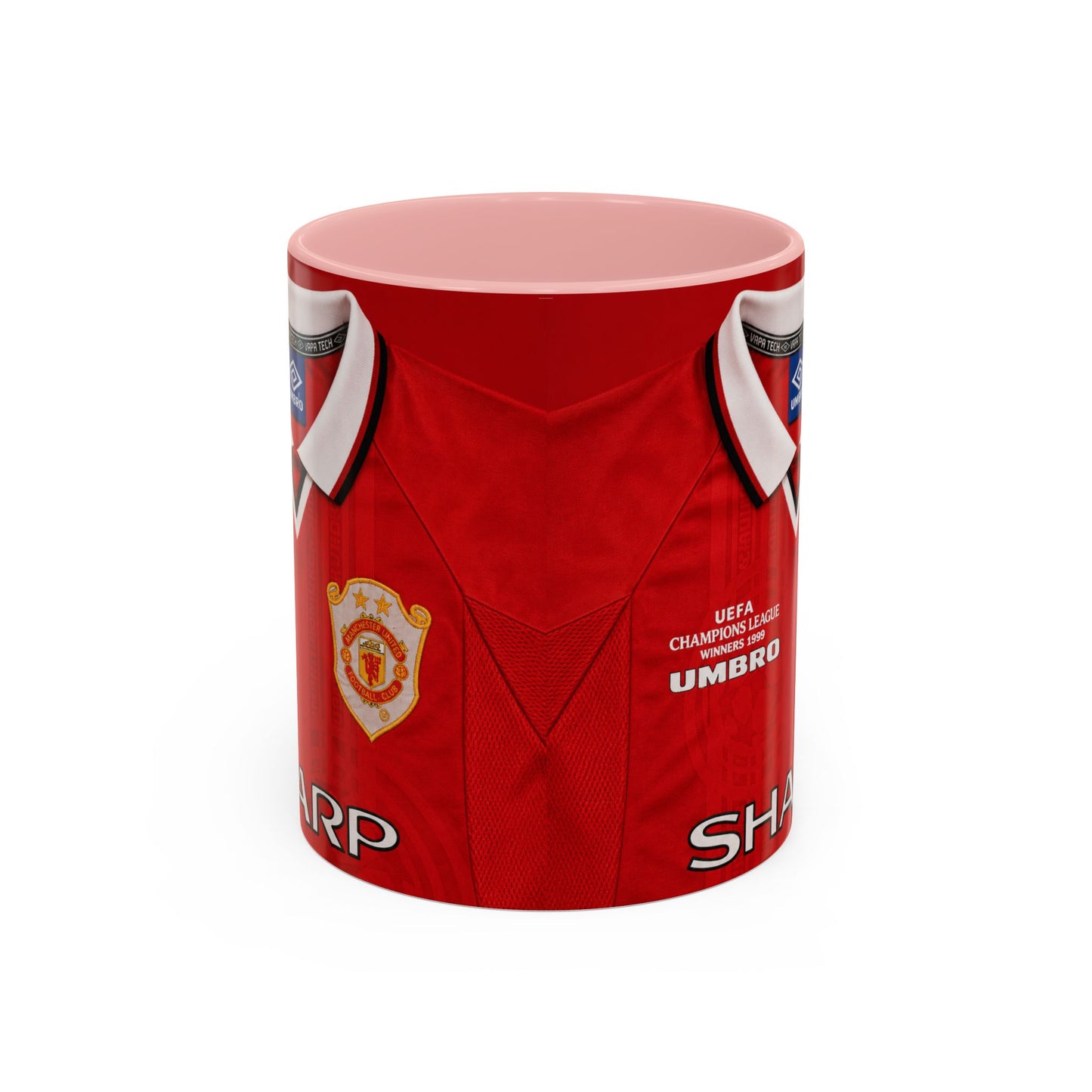 Manchester United European Shirt 1997-2000 Accent Coffee Mug (11, 15oz)