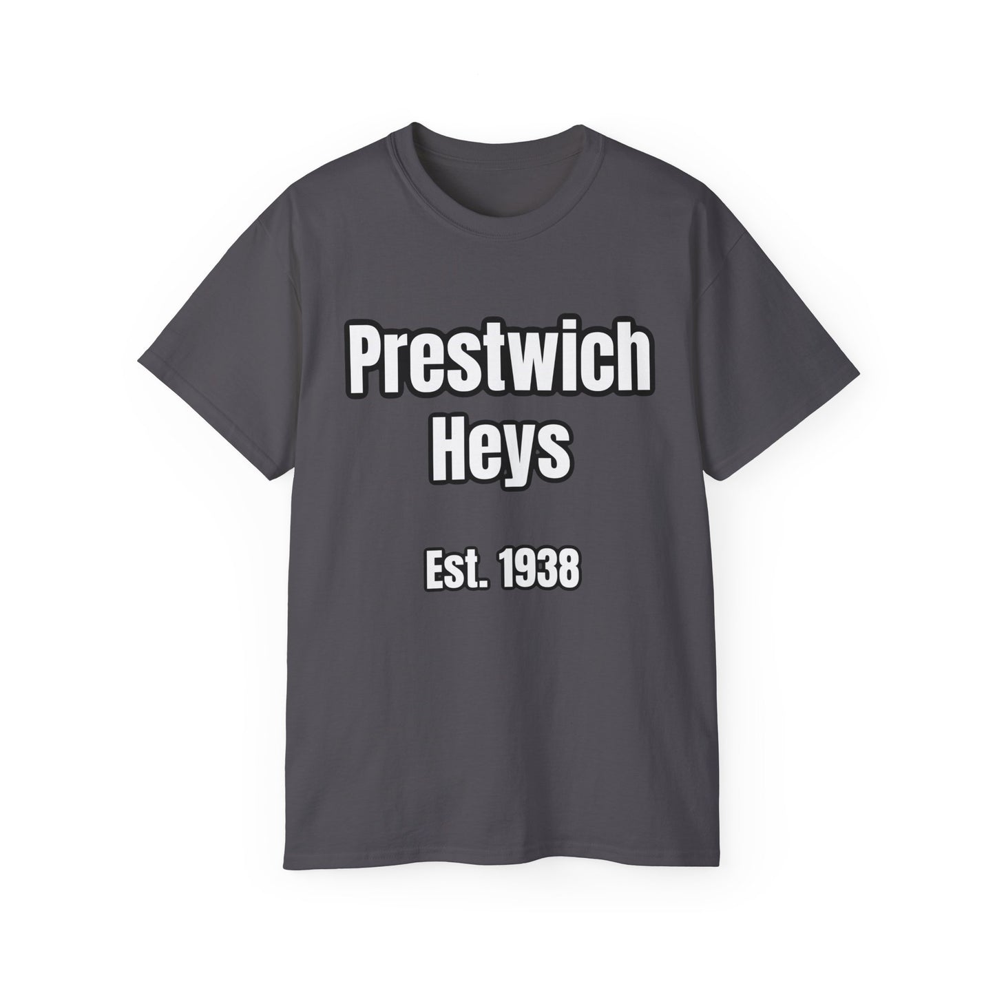 Prestwich Heys Est. 1938 Black on Red