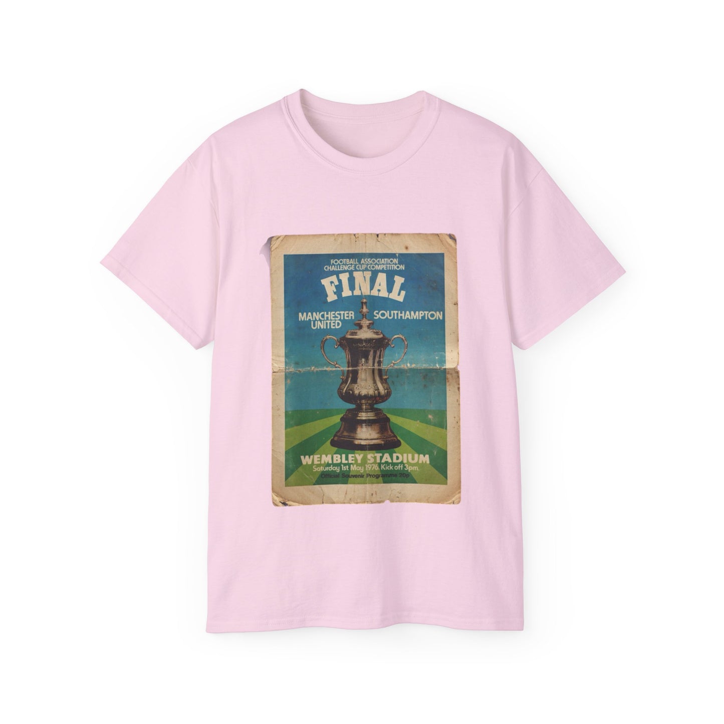 1976 FA Cup Final Manchester United Southampton Programme Poster Unisex Ultra Cotton Tee
