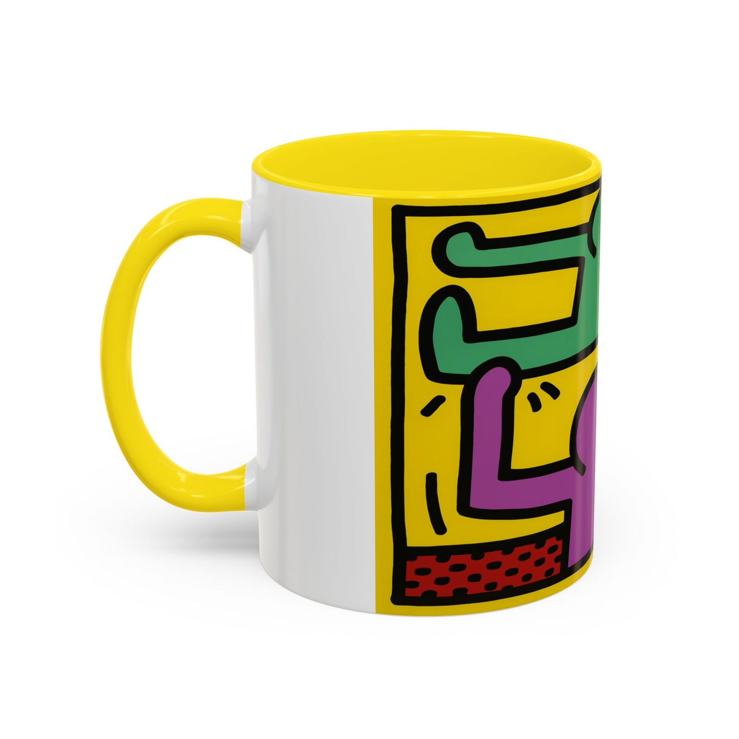 Keith Haring Pop Shop Green and Purple Mug