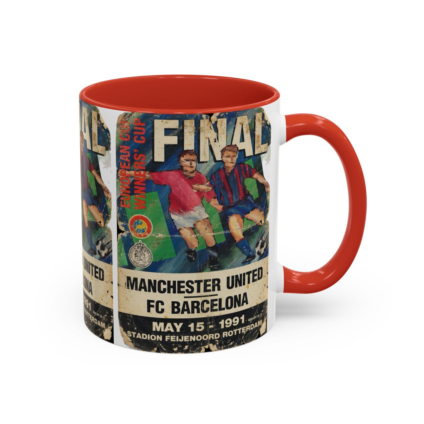 1991 European Cup Winners Cup Final Manchester United Barcelona Poster Accent Coffee Mug (11, 15oz)