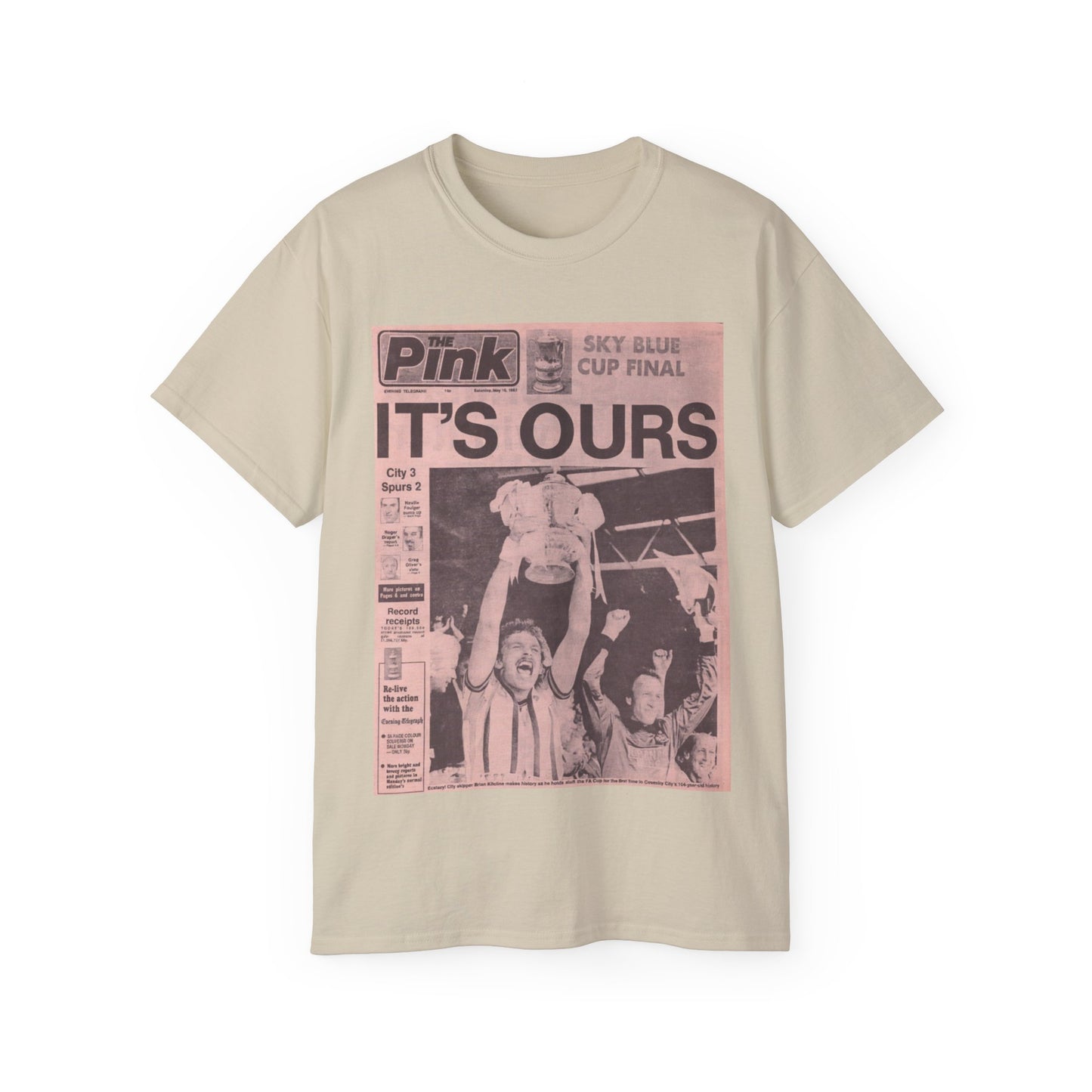 Coventry City Newspaper The Pink FA Cup Final 1987 Unisex Ultra Cotton Tee