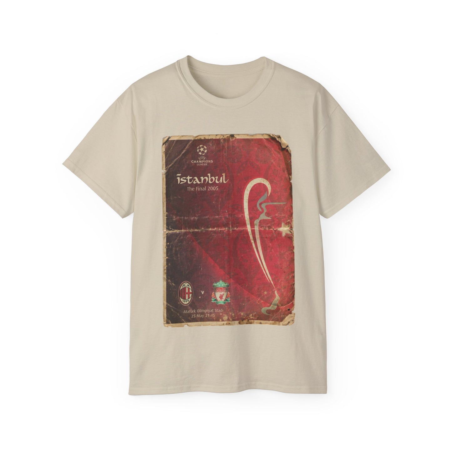 2005 UCL Final Poster Liverpool AC Milan Ultra Cotton Tee