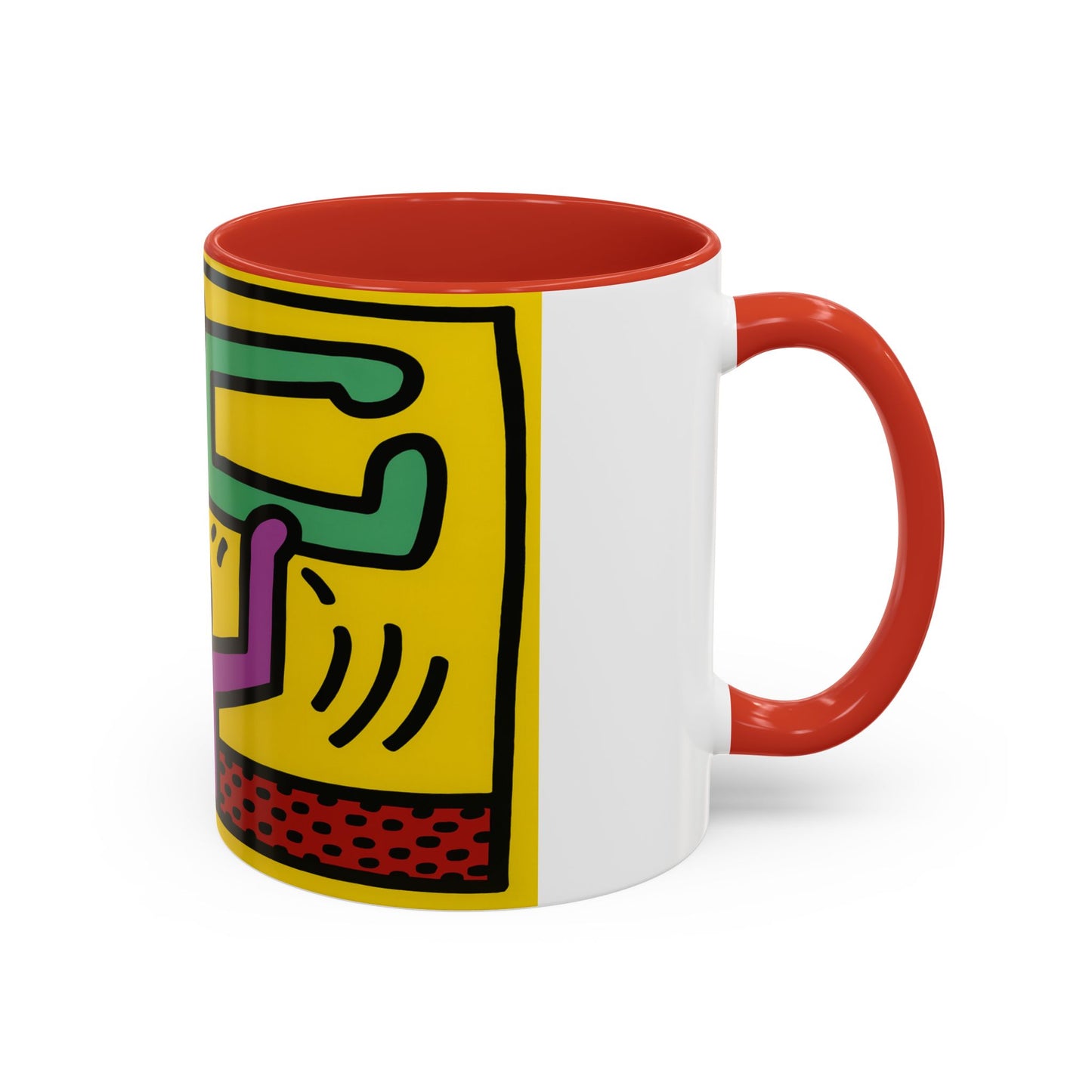 Keith Haring Pop Shop Green and Purple Mug