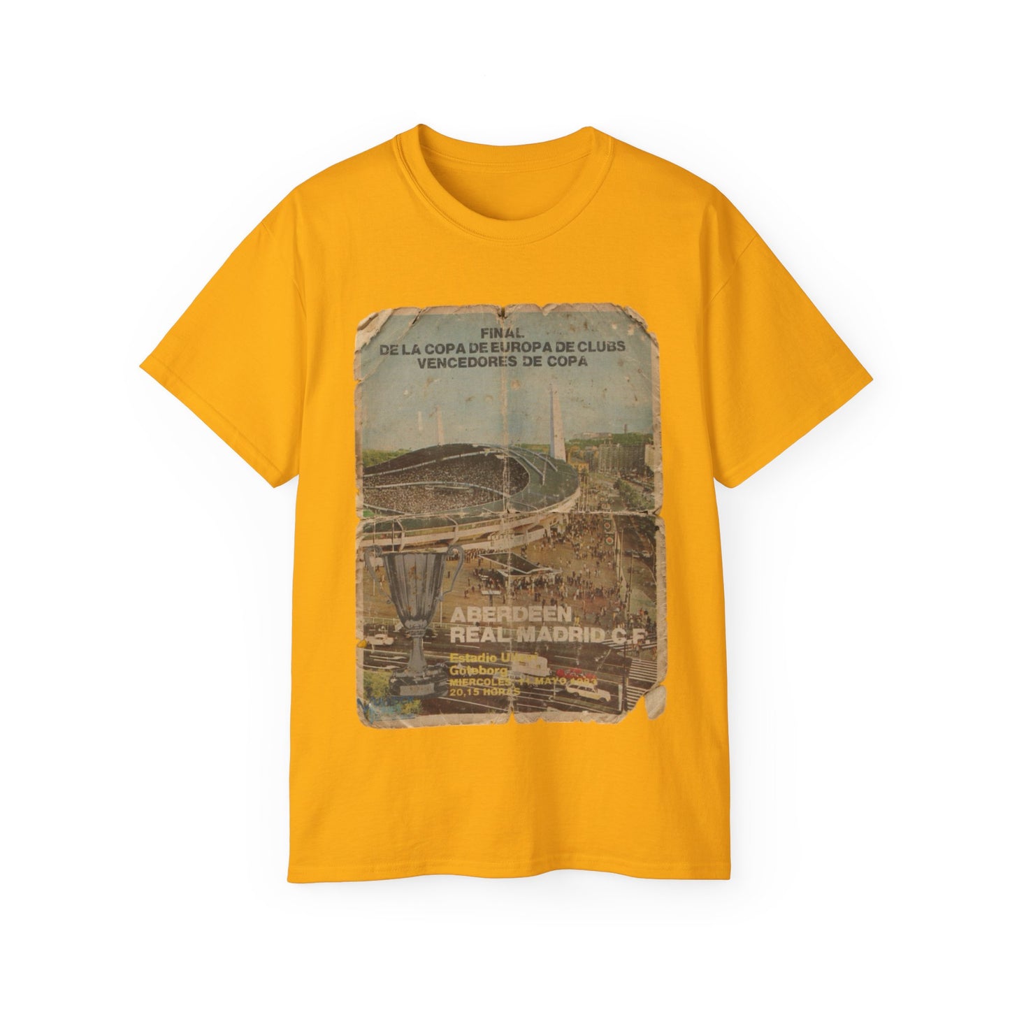 1983 European Cup Winners Cup Final Aberdeen Real Madrid Poster Unisex Ultra Cotton Tee