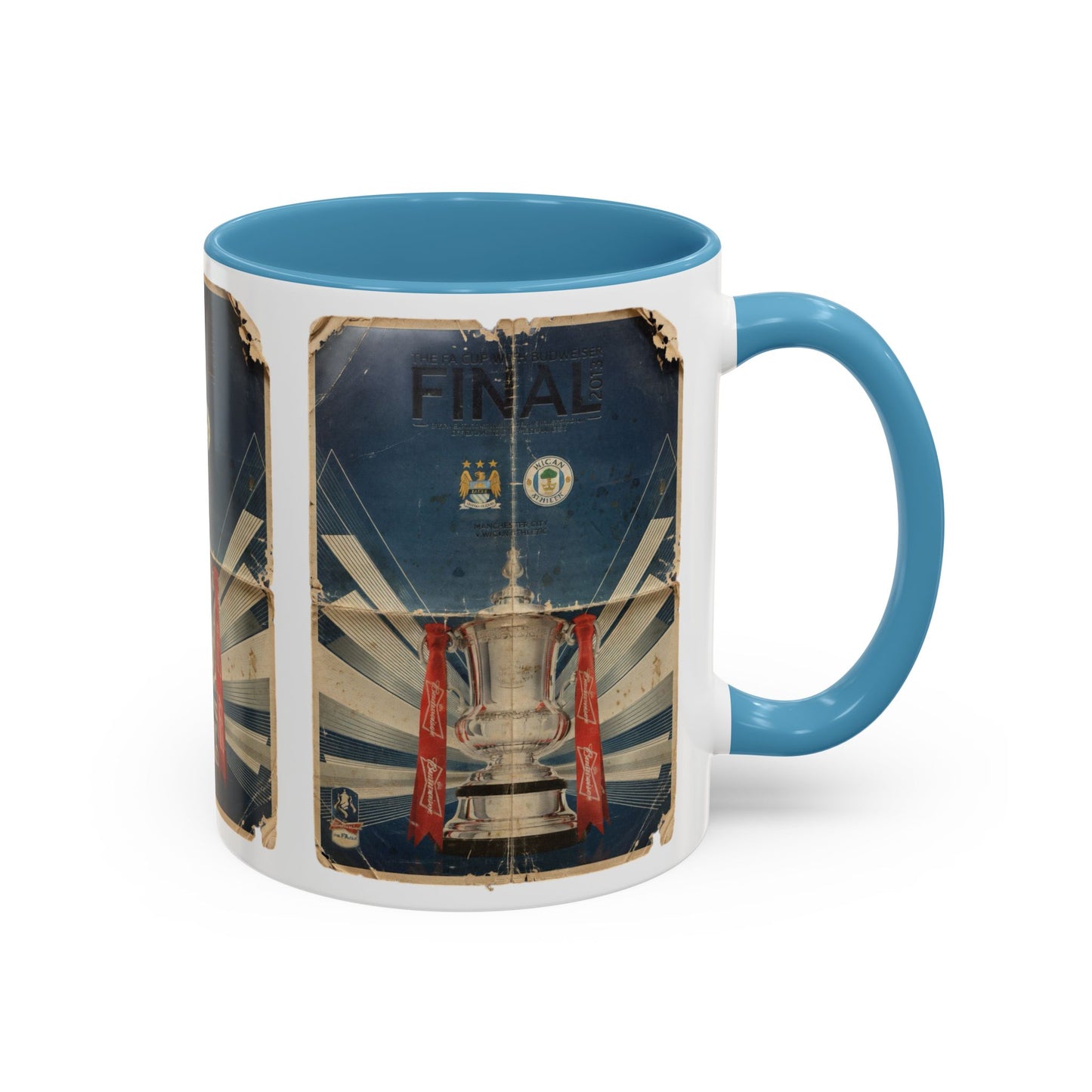 2013 FA Cup Final Manchester City Wigan Athletic Programme Poster Accent Coffee Mug (11, 15oz)