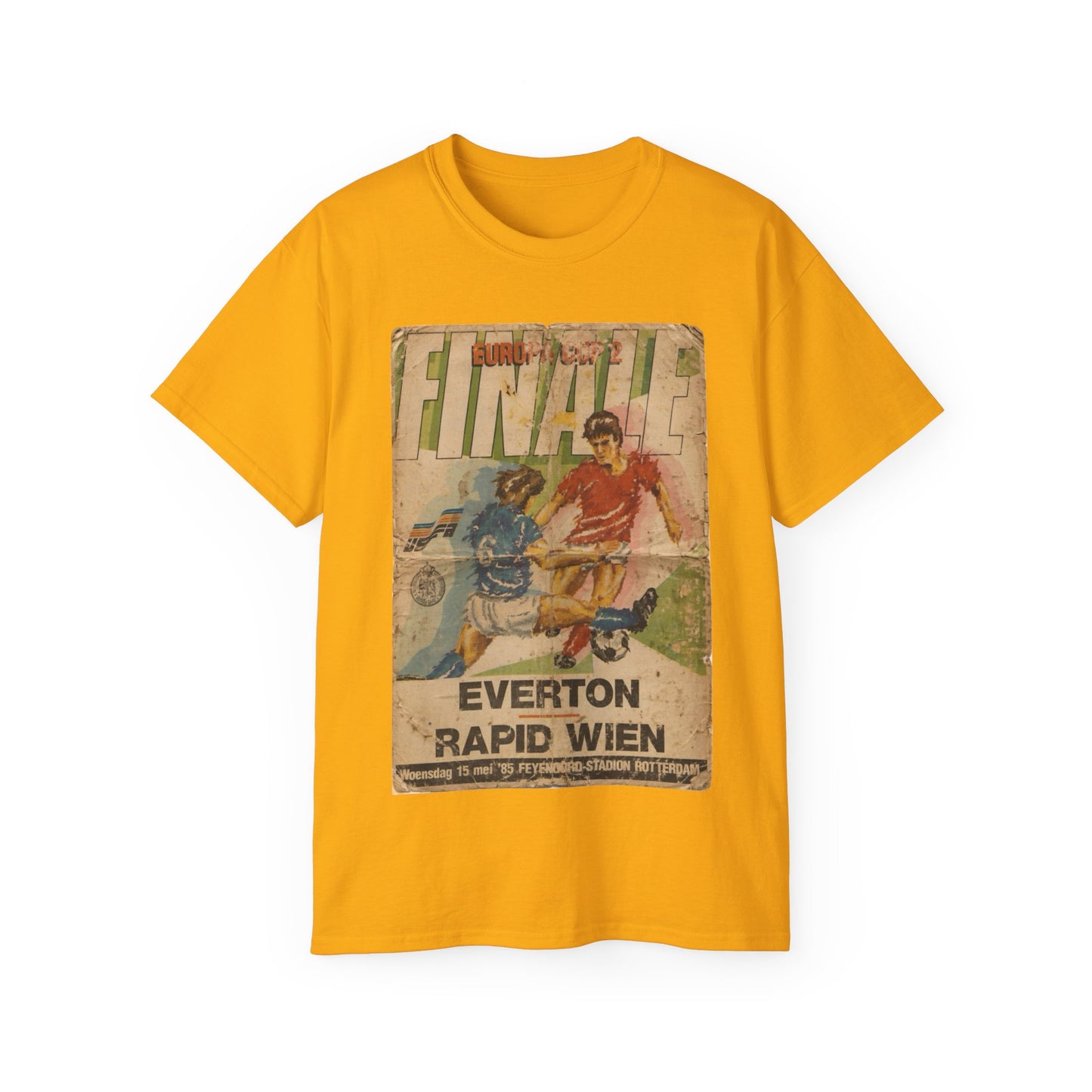 1985 European Cup Winners Cup Final Everton Rapid Vienna Poster Unisex Ultra Cotton Tee
