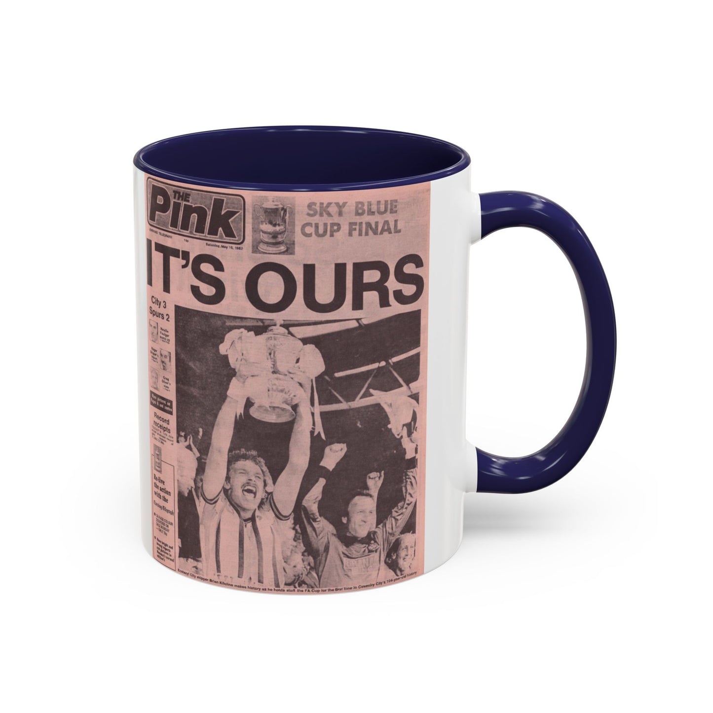 Coventry City Newspaper The Pink FA Cup Final 1987 Accent Coffee Mug (11, 15oz)