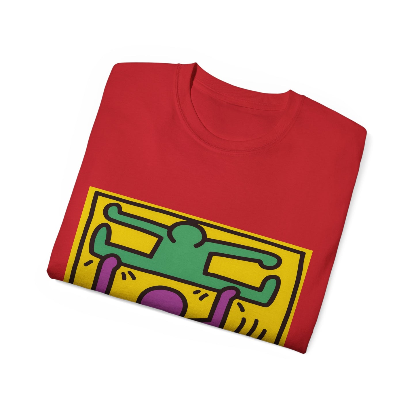 Keith Haring Pop Shop Green and Purple T-Shirt