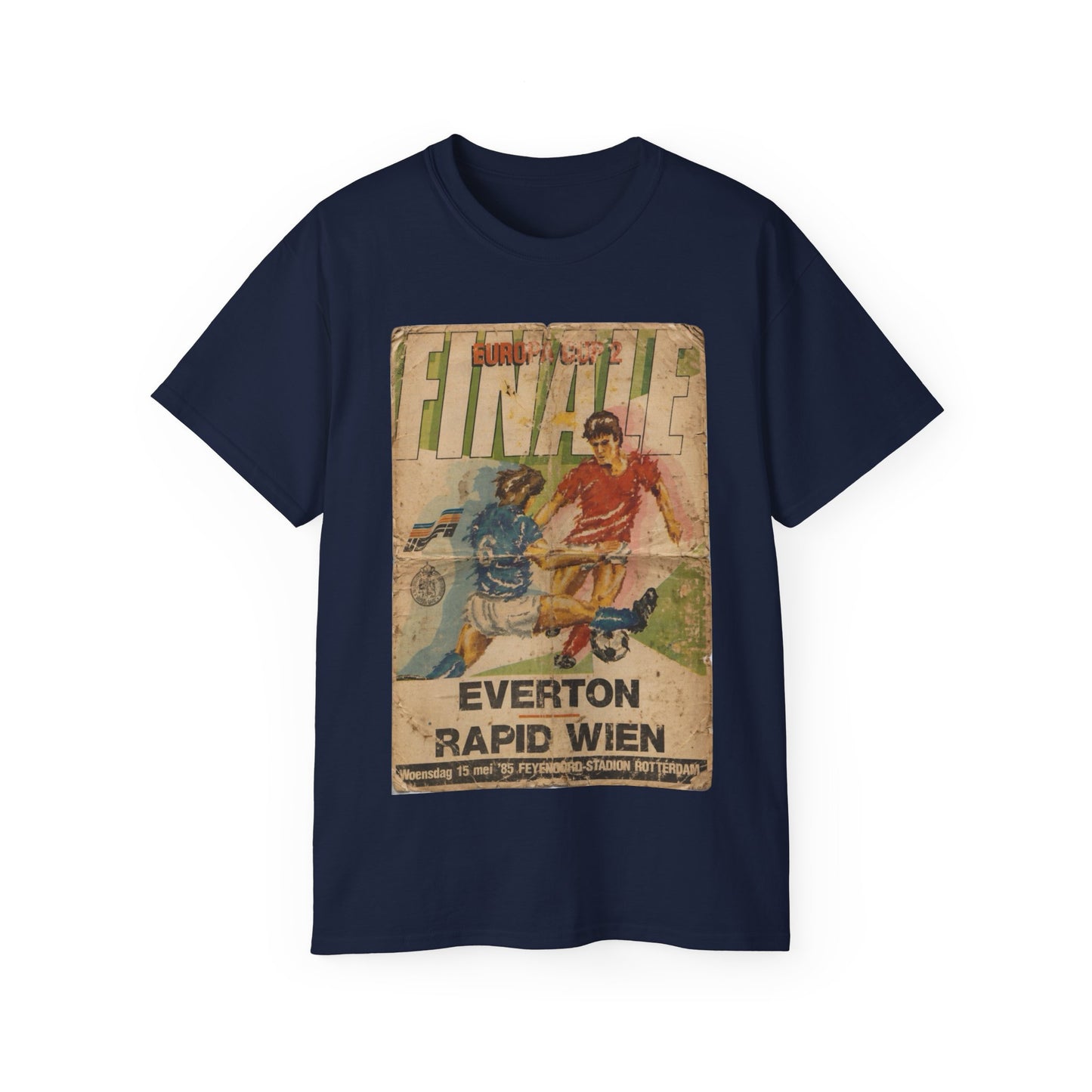 1985 European Cup Winners Cup Final Everton Rapid Vienna Poster Unisex Ultra Cotton Tee
