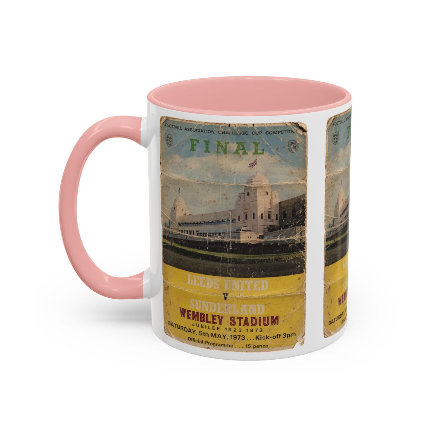 1973 FA Cup Final Programme Poster Sunderland Leeds United Accent Coffee Mug (11, 15oz)