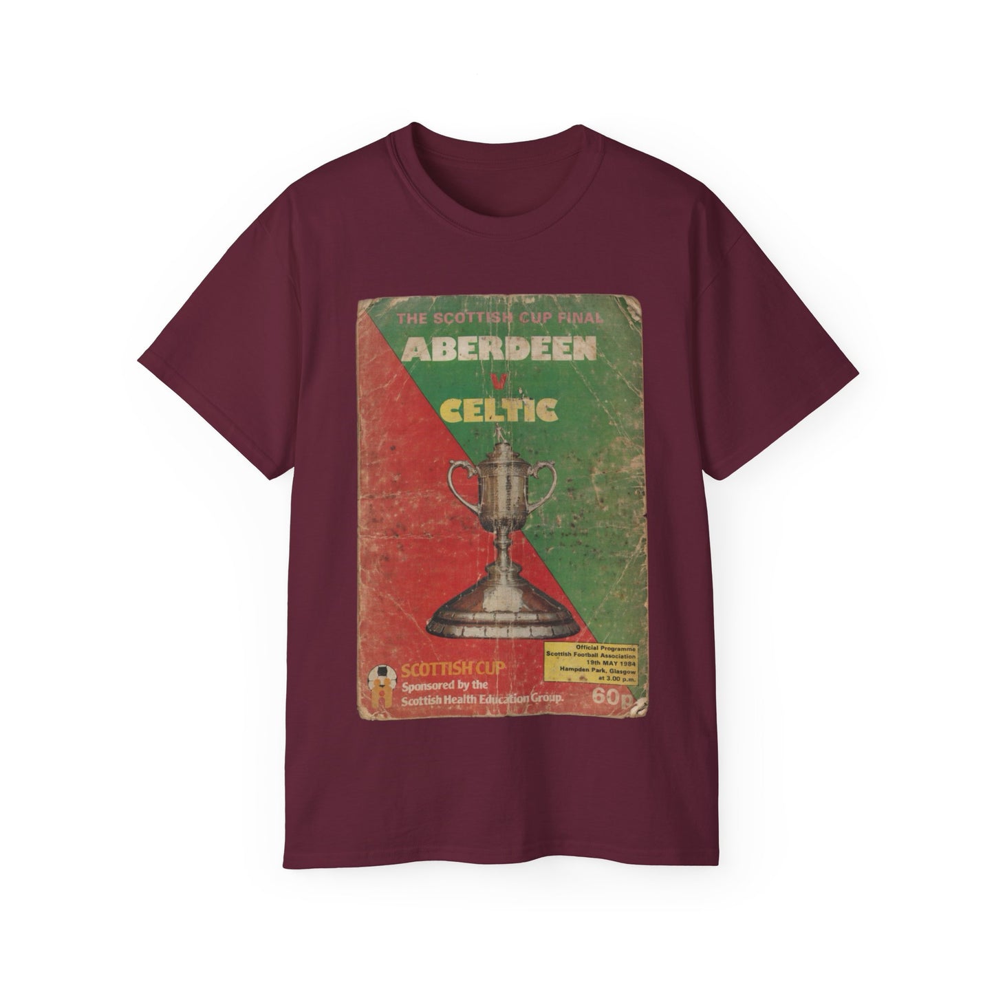 1984 Scottish Cup Final Aberdeen Celtic Programme Poster Unisex Ultra Cotton Tee