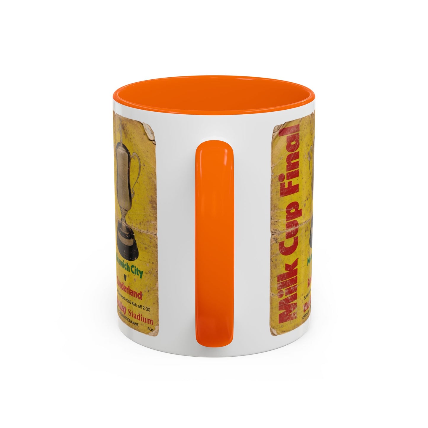1985 Milk Cup Final Norwich City Sunderland Programme Poster Accent Coffee Mug (11, 15oz)
