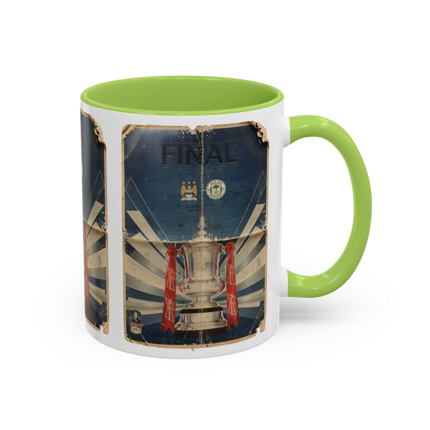 2013 FA Cup Final Manchester City Wigan Athletic Programme Poster Accent Coffee Mug (11, 15oz)