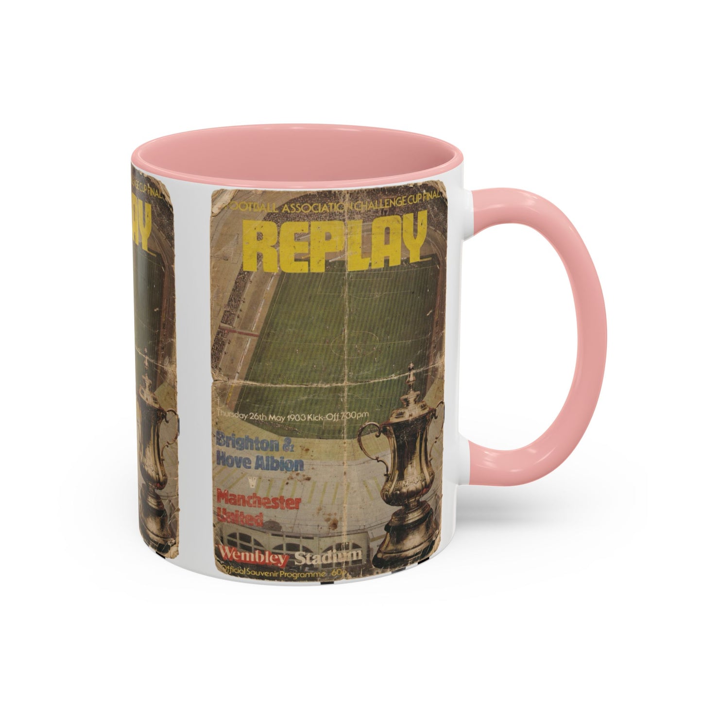 1983 FA Cup Final Replay Manchester United Brighton Programme Poster Accent Coffee Mug (11, 15oz)