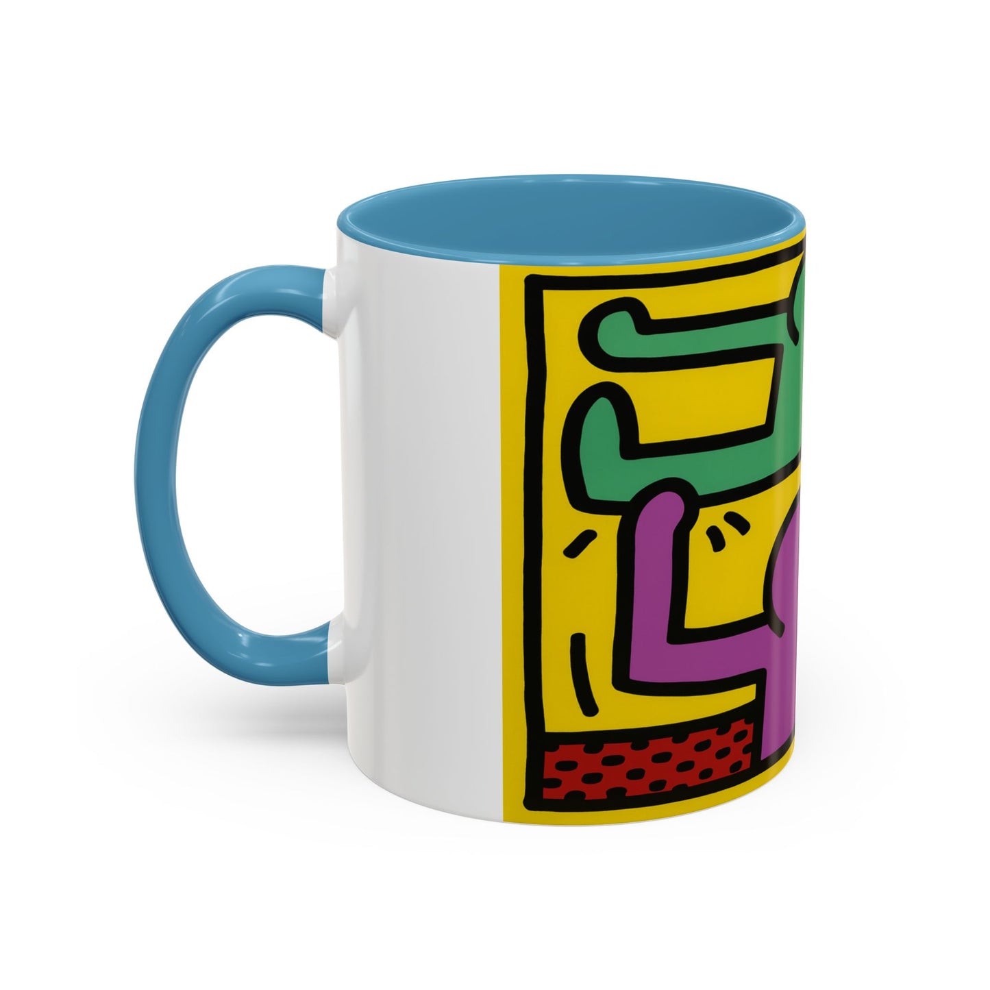 Keith Haring Pop Shop Green and Purple Mug