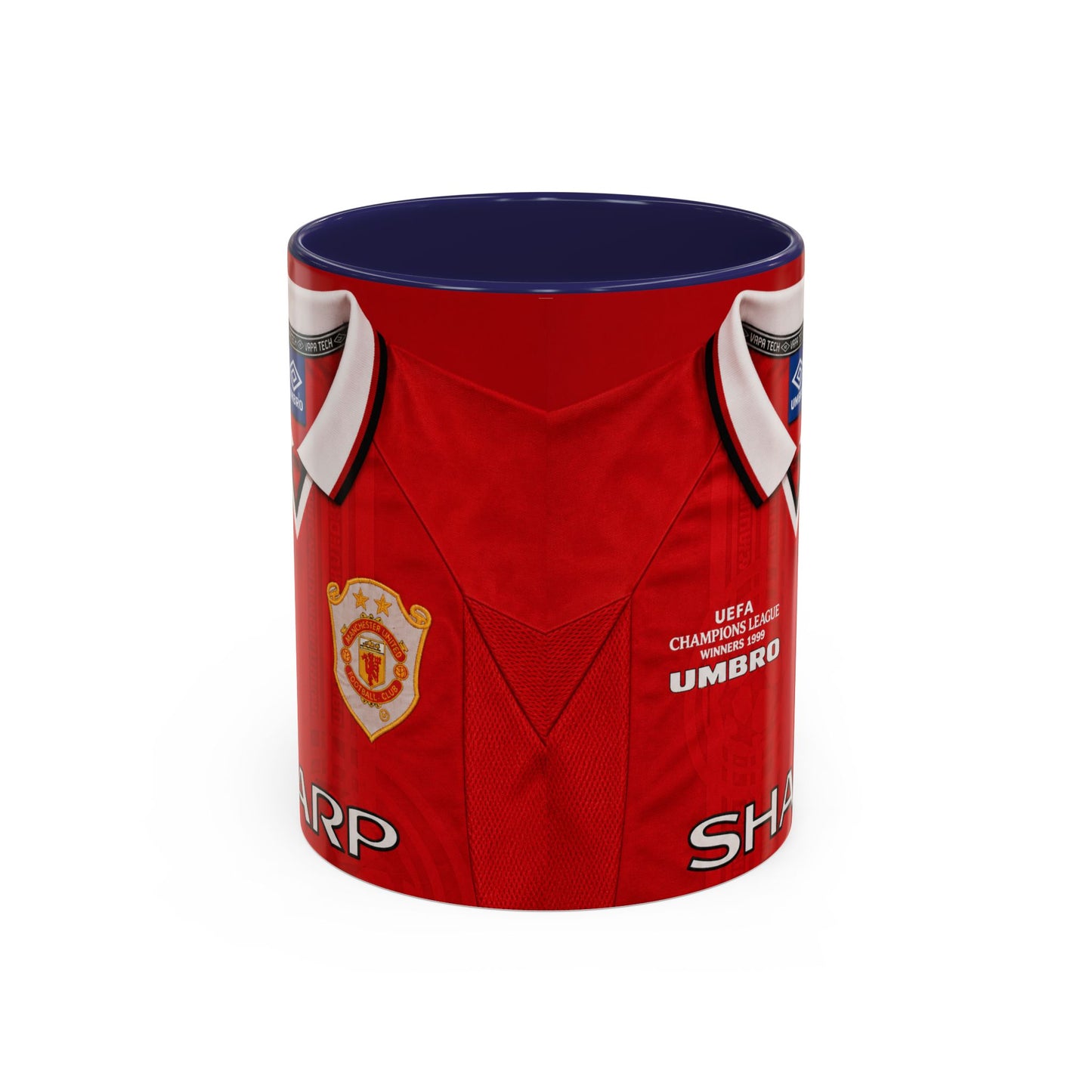 Manchester United European Shirt 1997-2000 Accent Coffee Mug (11, 15oz)