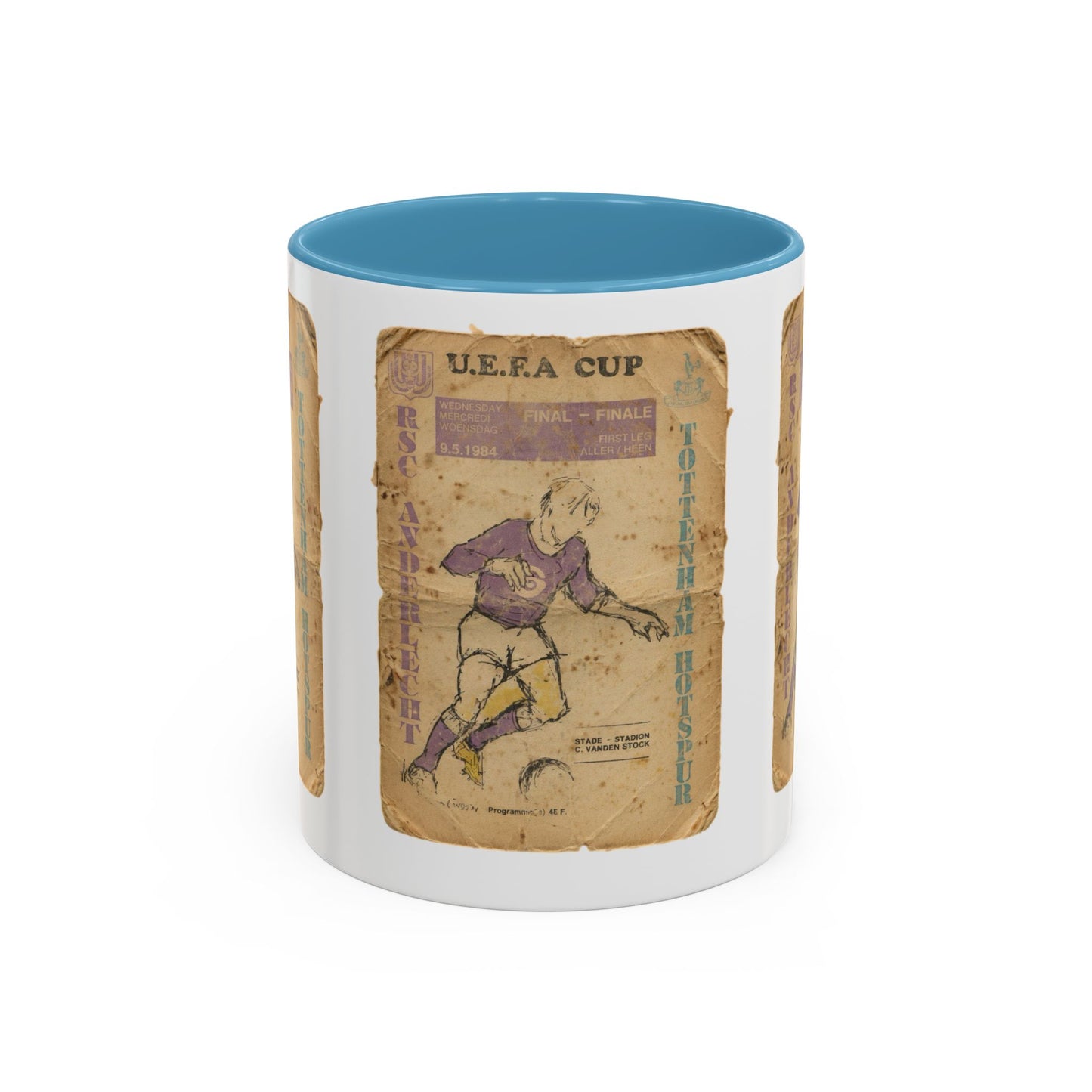 1984 UEFA Cup Final Tottenham Hotspur Anderlecht Programme Poster Accent Coffee Mug (11, 15oz)