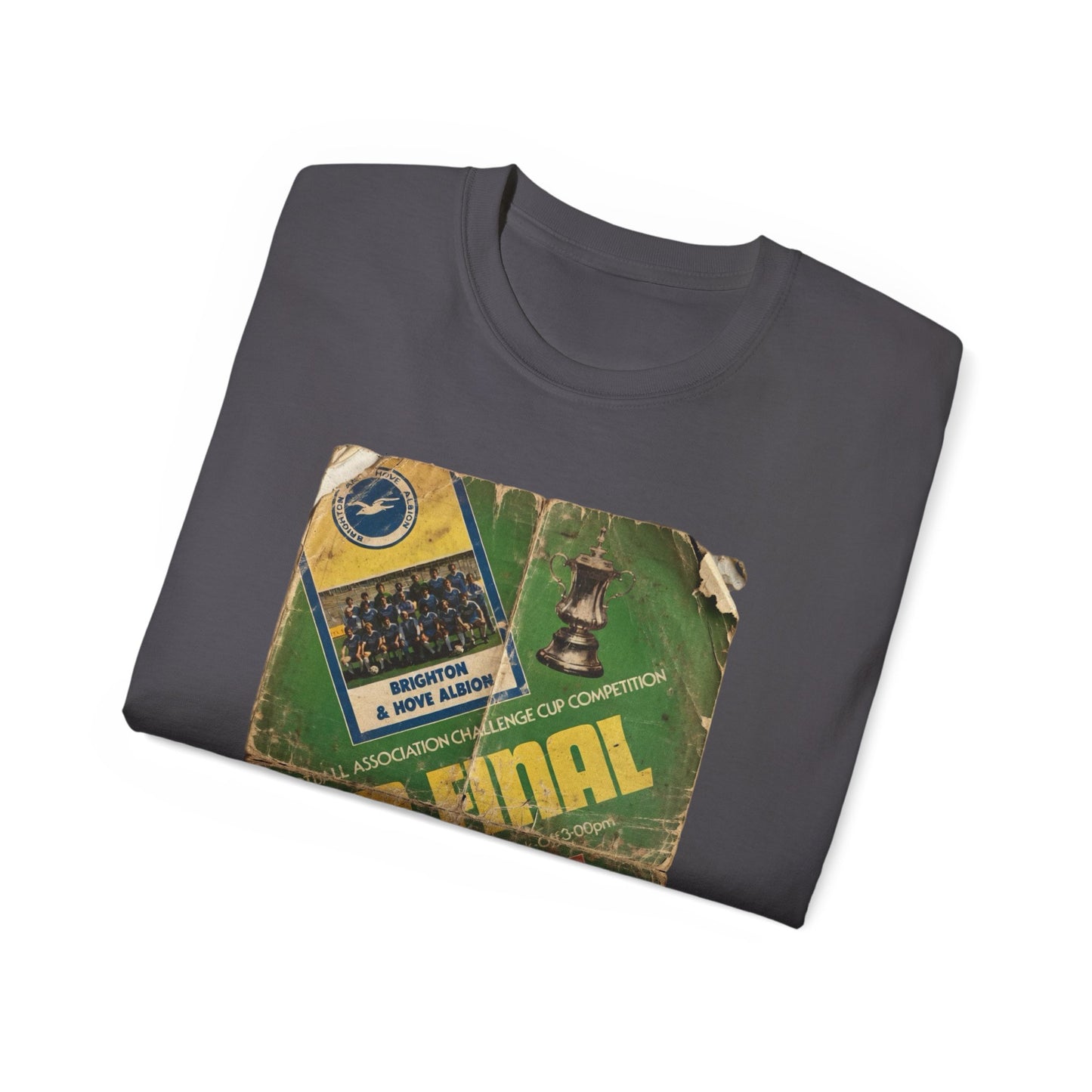 1983 FA Cup Final Manchester United Brighton Programme Poster Unisex Ultra Cotton Tee
