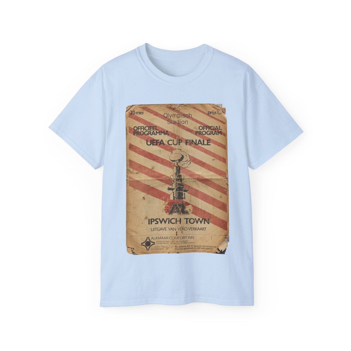 1981 UEFA Cup Final Ipswich Town AZ Alkmaar Programme Poster Unisex Ultra Cotton Tee