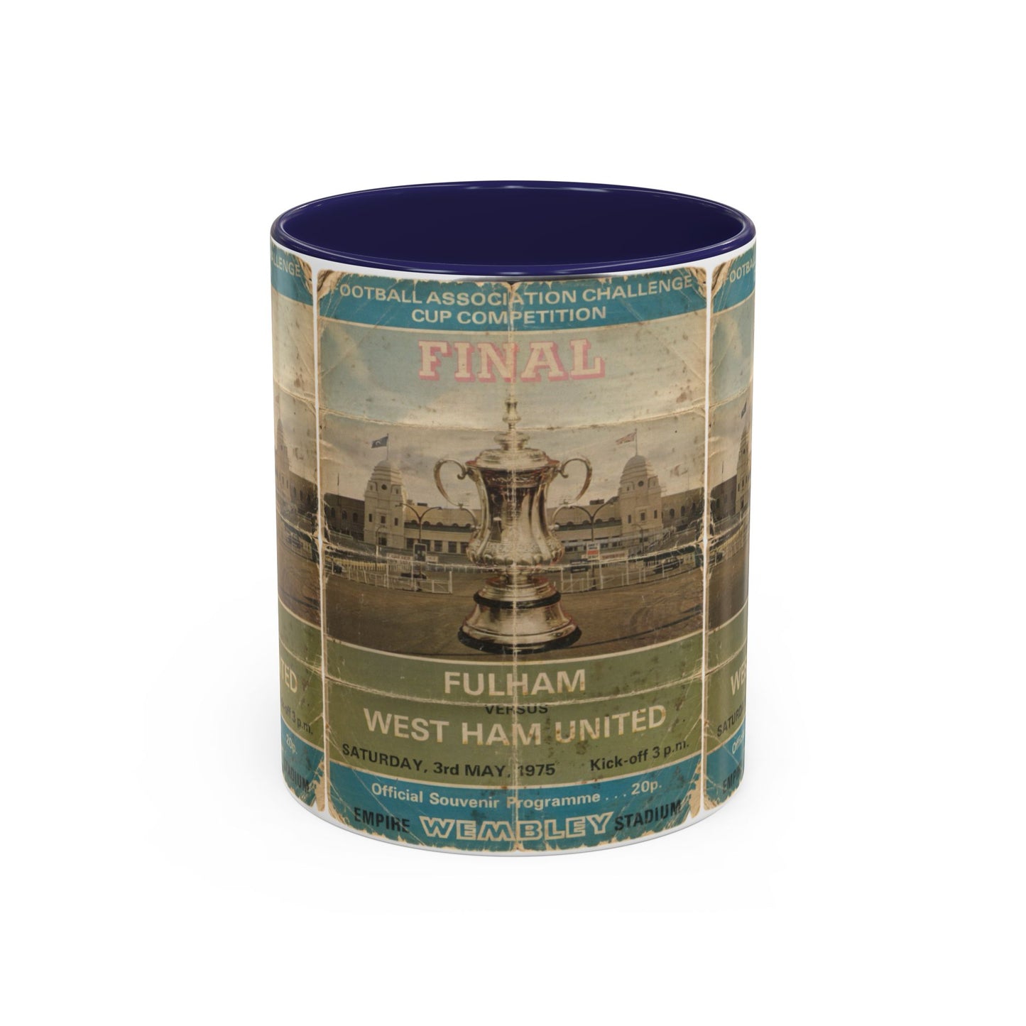 1975 FA Cup Final Programme Poster West Ham Fulham Accent Coffee Mug (11, 15oz)