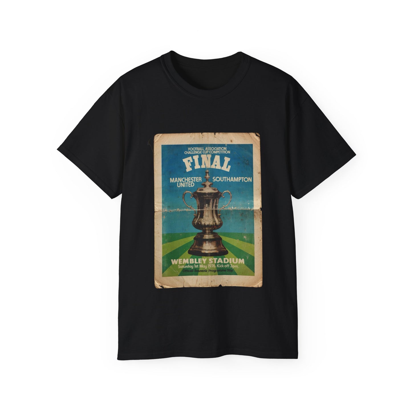 1976 FA Cup Final Manchester United Southampton Programme Poster Unisex Ultra Cotton Tee