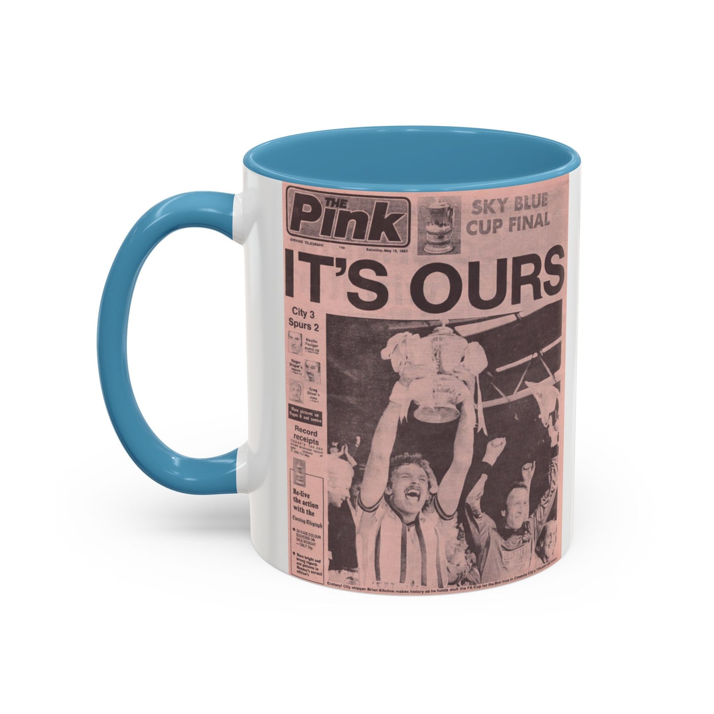 Coventry City Newspaper The Pink FA Cup Final 1987 Accent Coffee Mug (11, 15oz)