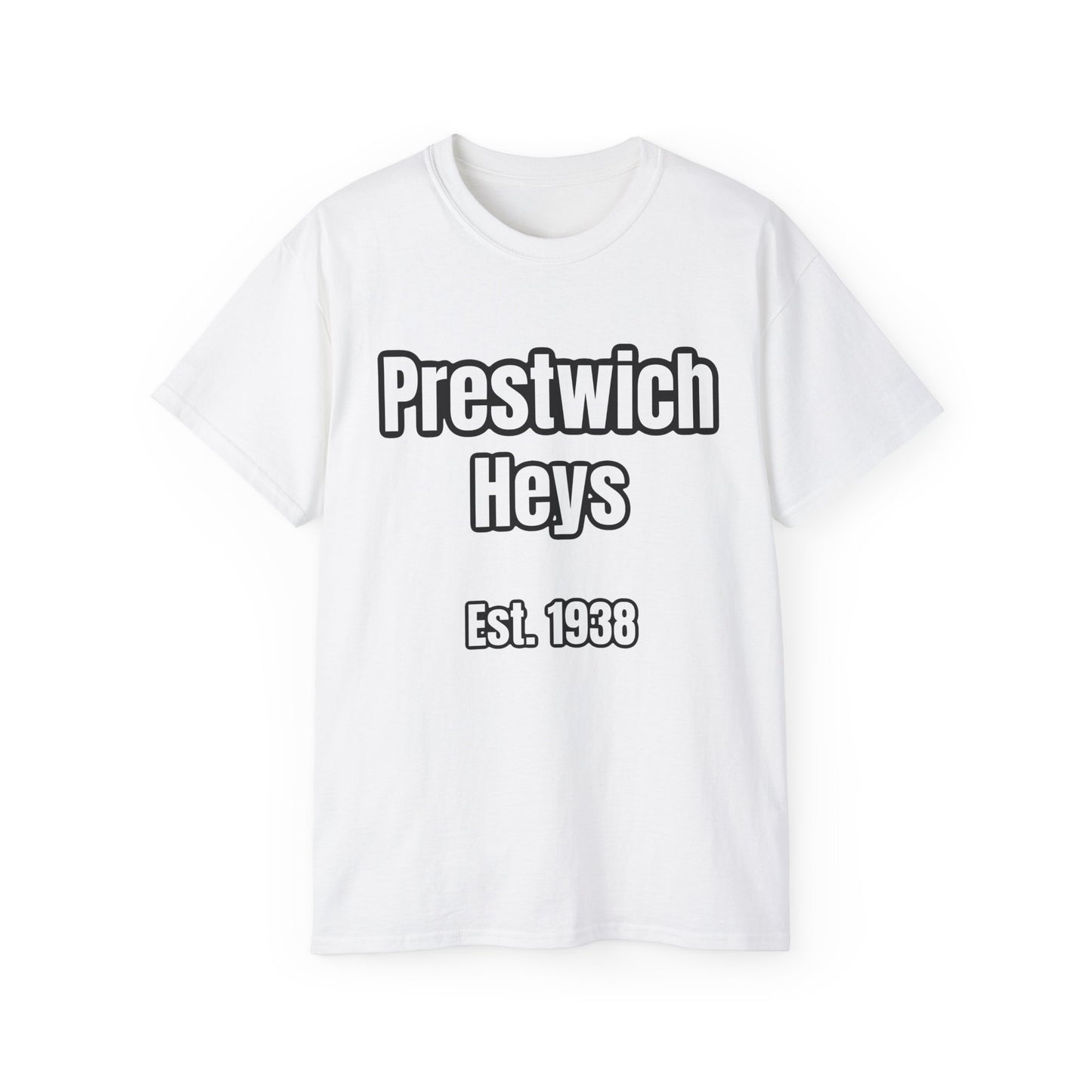Prestwich Heys Est. 1938 Black on Red