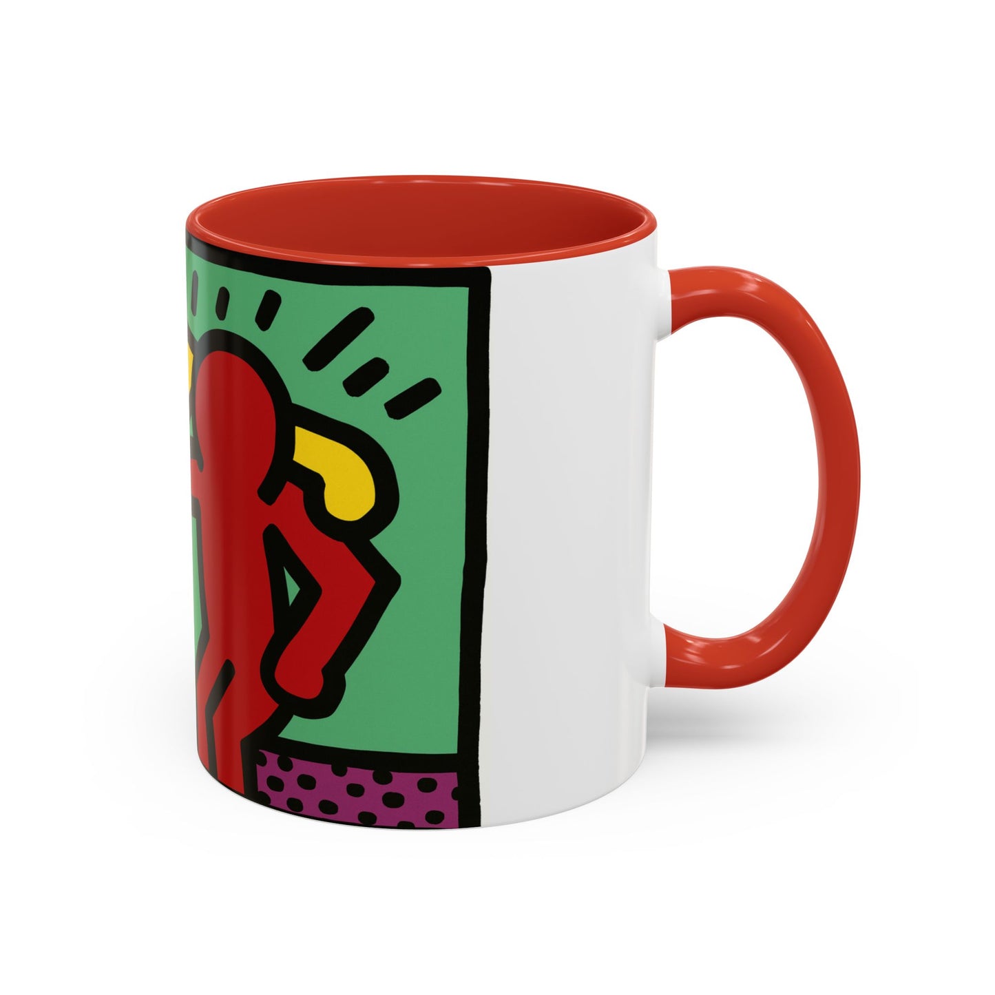 Keith Haring Pop Shop Red and Yellow Mug