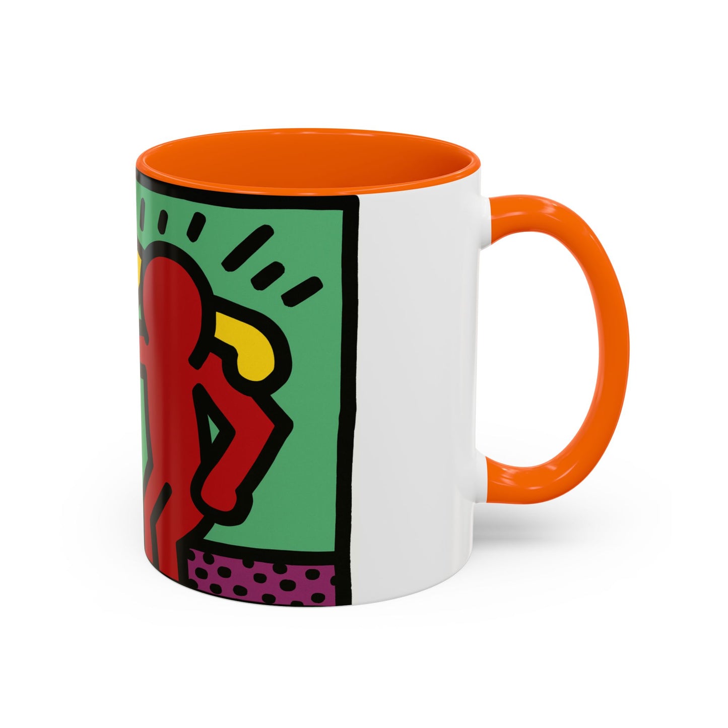 Keith Haring Pop Shop Red and Yellow Mug