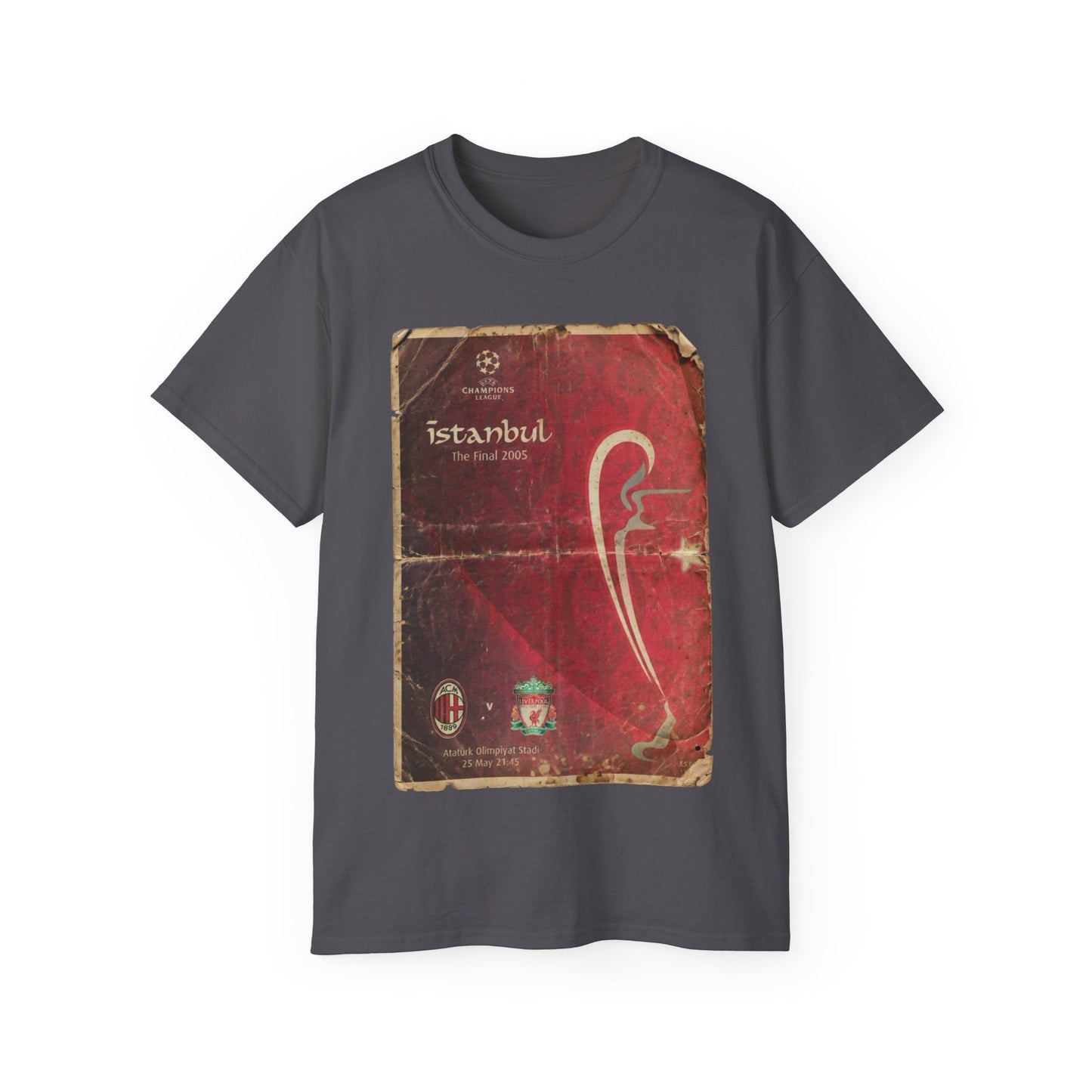 2005 UCL Final Poster Liverpool AC Milan Ultra Cotton Tee