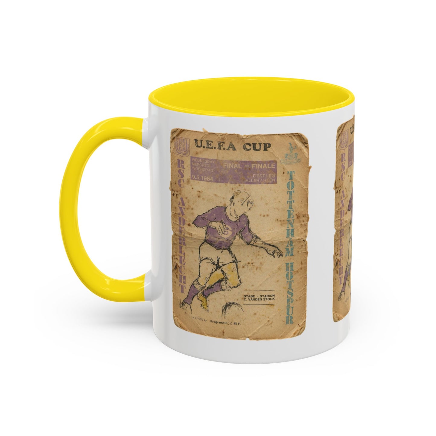 1984 UEFA Cup Final Tottenham Hotspur Anderlecht Programme Poster Accent Coffee Mug (11, 15oz)