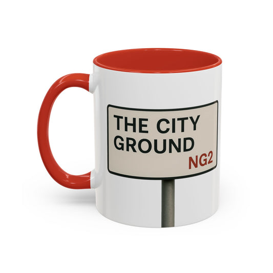 The City Ground Nottingham Forest Road Sign Mug