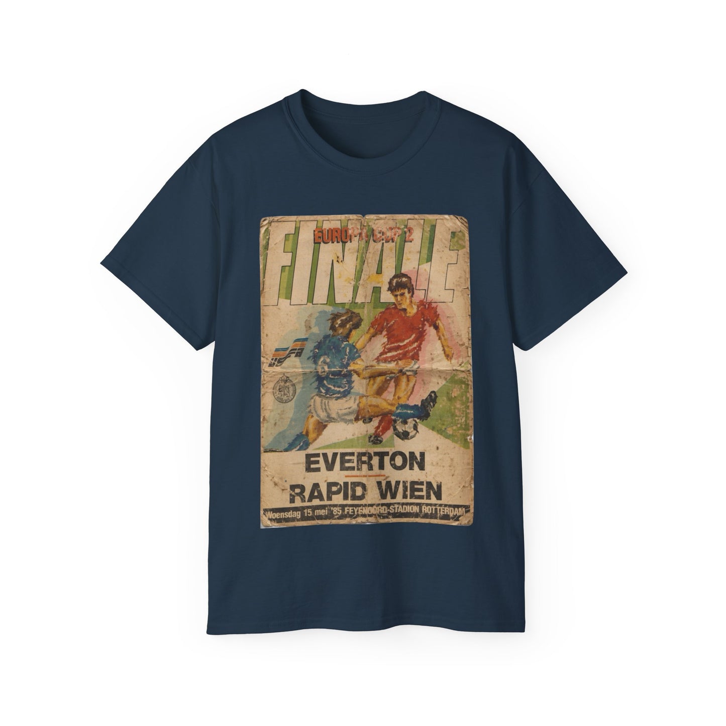 1985 European Cup Winners Cup Final Everton Rapid Vienna Poster Unisex Ultra Cotton Tee