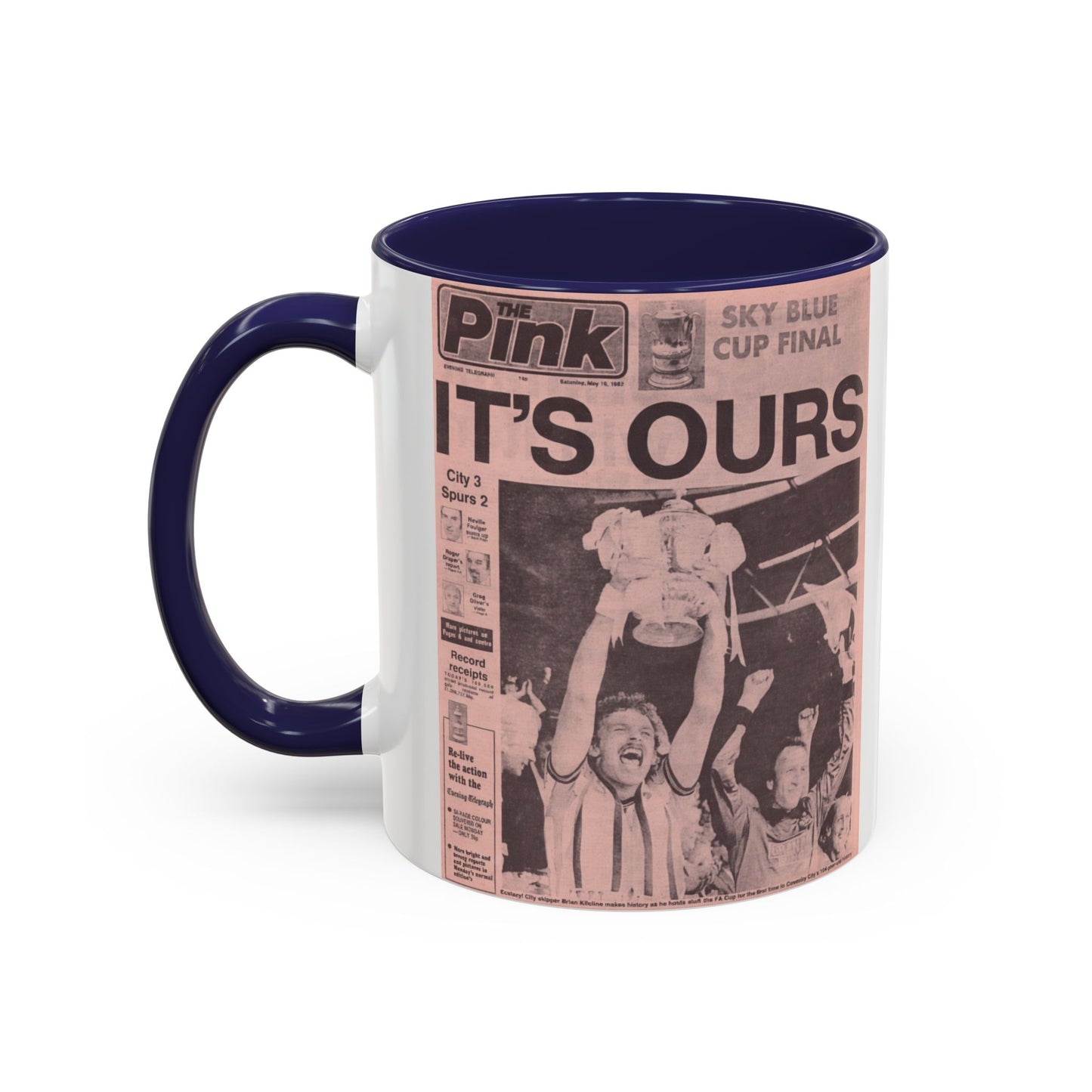 Coventry City Newspaper The Pink FA Cup Final 1987 Accent Coffee Mug (11, 15oz)