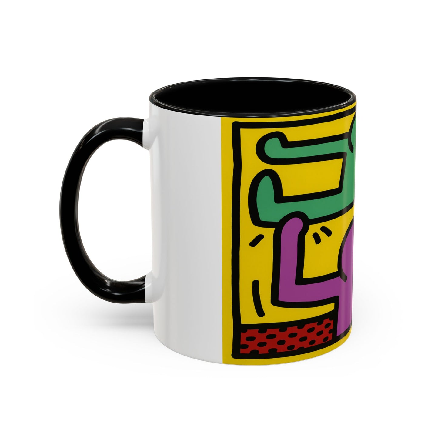 Keith Haring Pop Shop Green and Purple Mug
